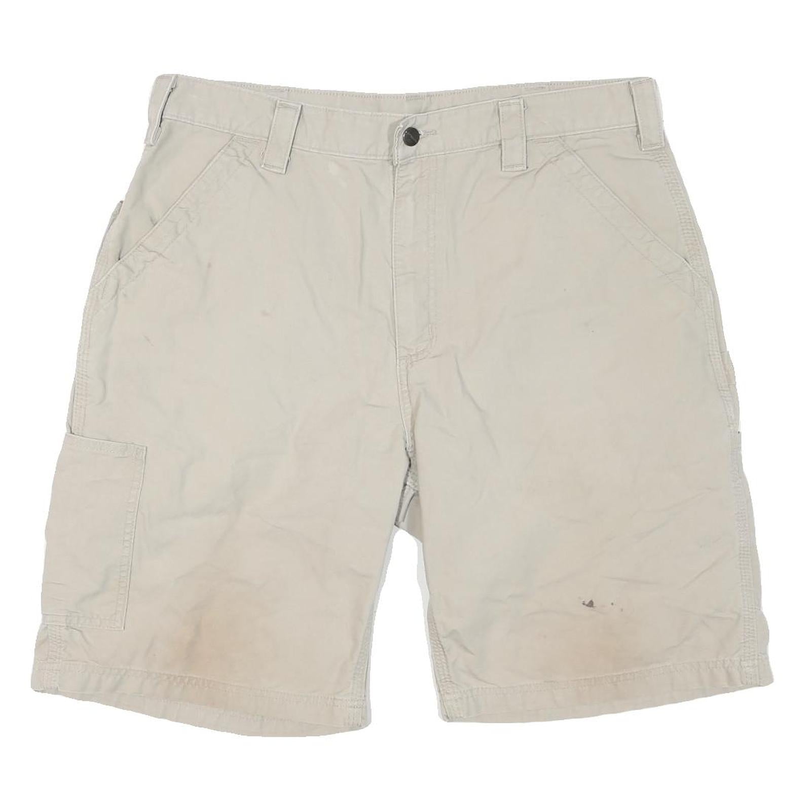 CARHARTT Mens Beige Casual Shorts L W36 Cotton Blend Workwear Pocketed Refurbished - N/A refurbished available on Cerqular
