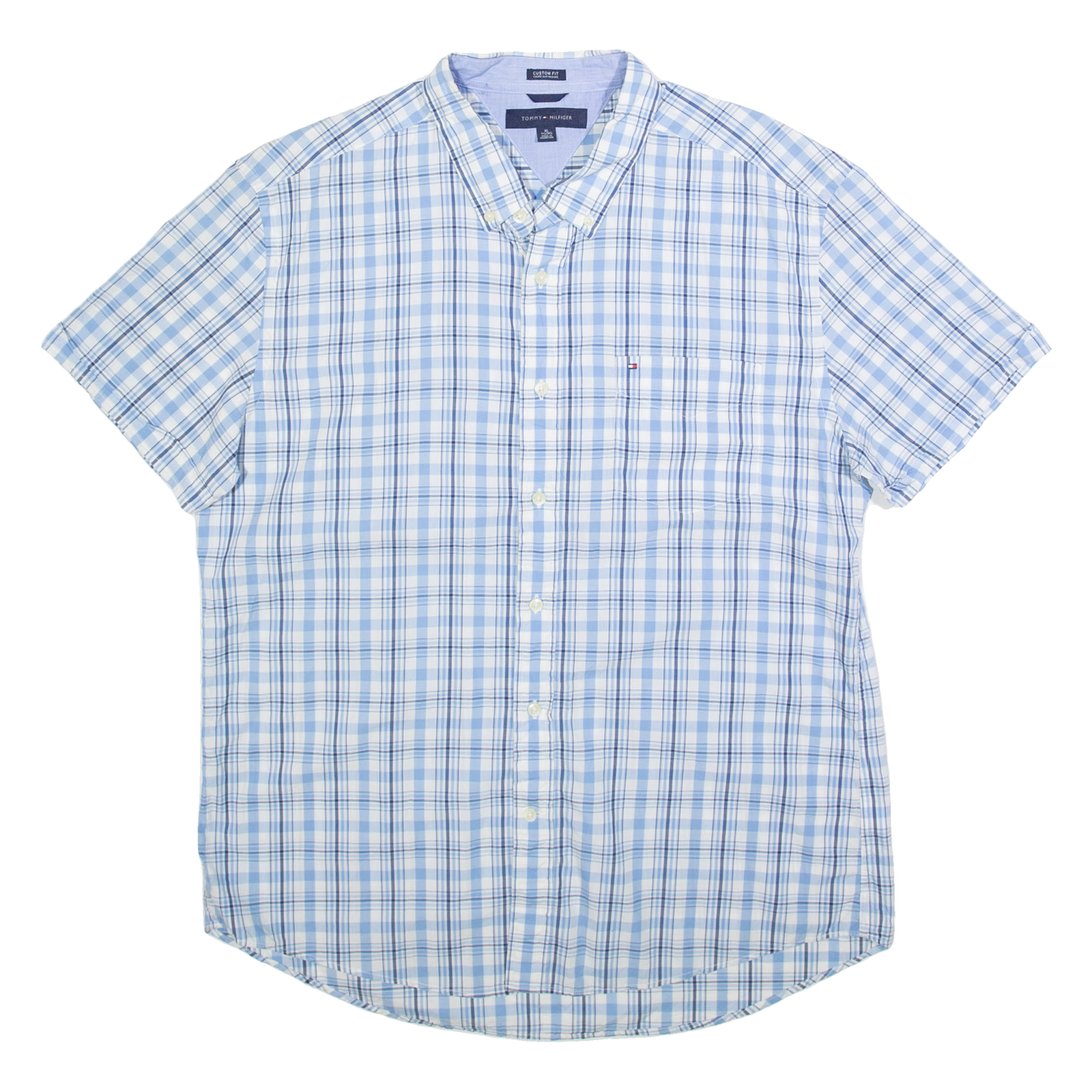 TOMMY HILFIGER Mens Shirt Blue Check XL Refurbished - N/A refurbished available on Cerqular