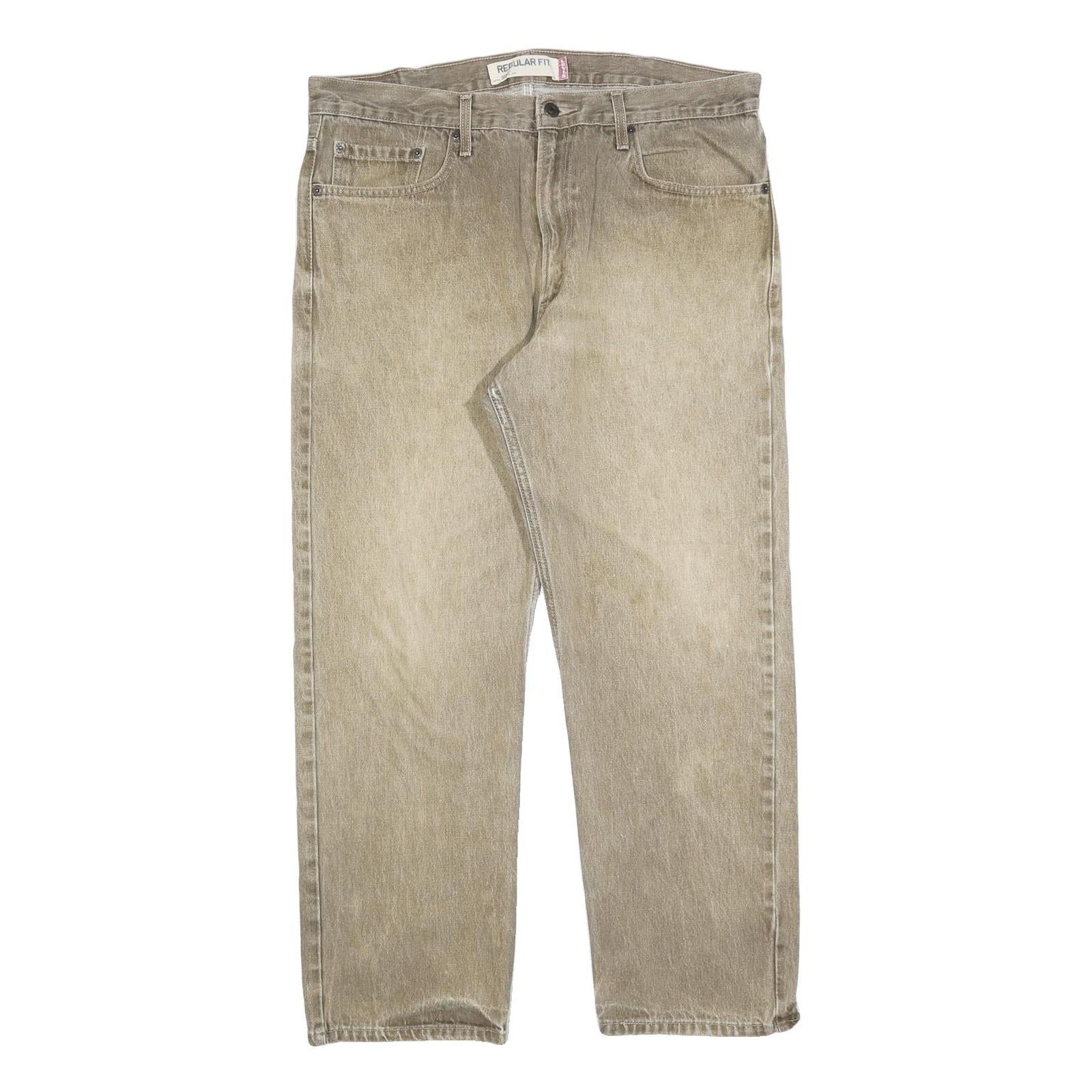 LEVI'S 505 Mens Jeans Beige Regular Straight Denim Light W38 L30 Classic Zip Refurbished - N/A refurbished available on Cerqular