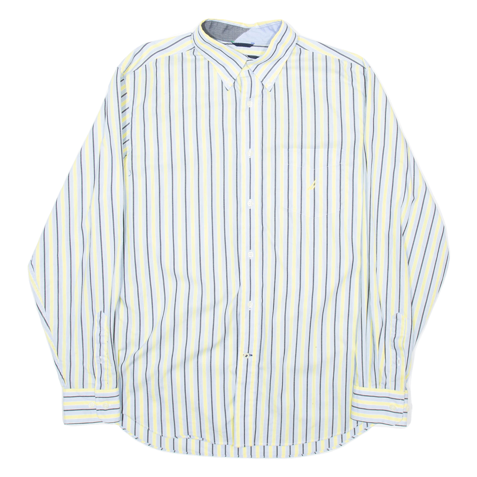NAUTICA Mens Shirt Yellow Striped Long Sleeve L Refurbished - N/A refurbished available on Cerqular