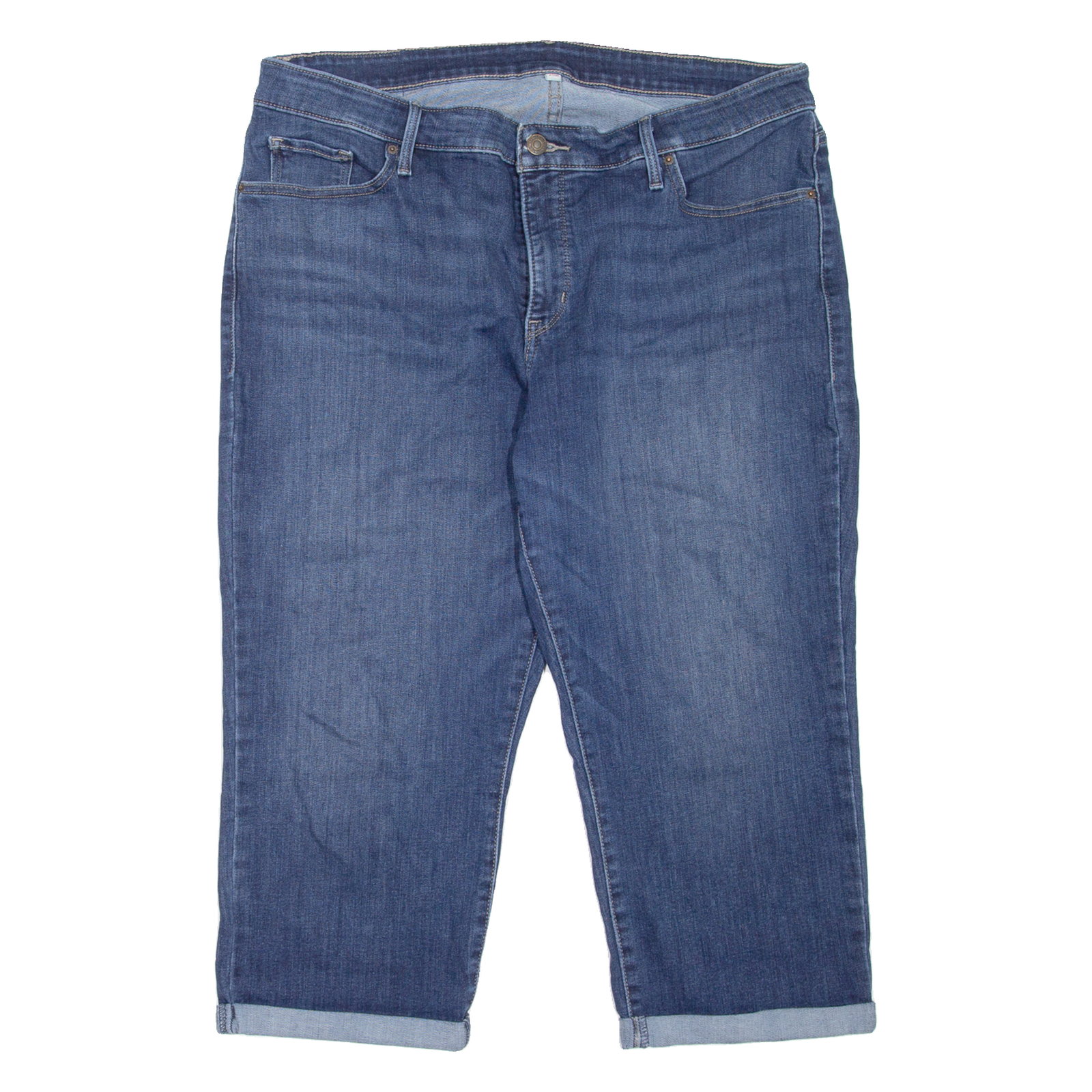 LEVI'S Cropped Womens Jeans Blue Regular Tapered Stone Wash W36 L21 Refurbished - N/A refurbished available on Cerqular