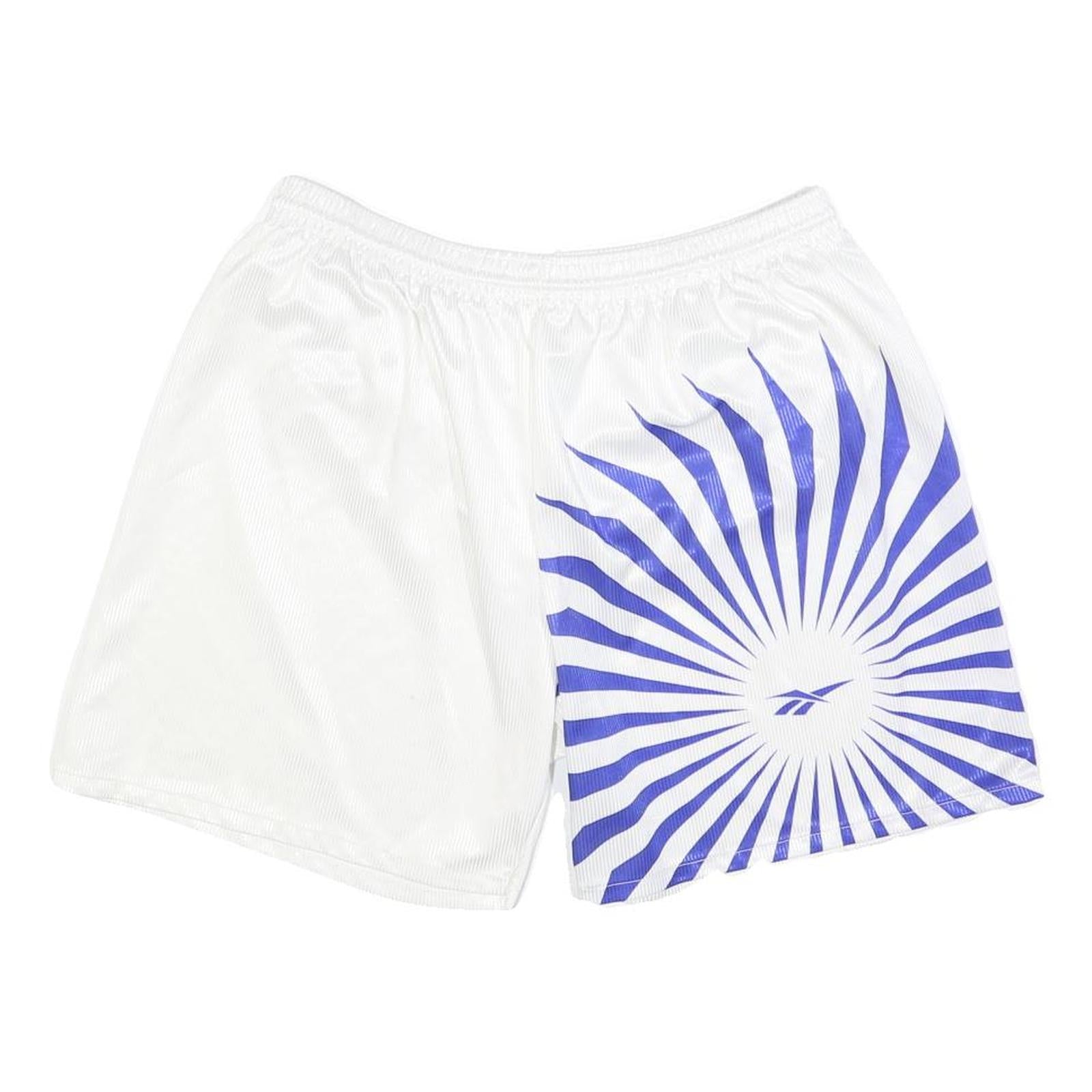 REEBOK Mens Shorts White Blue Sunburst Print M W28 Sports Casual Activewear Refurbished - N/A refurbished available on Cerqular