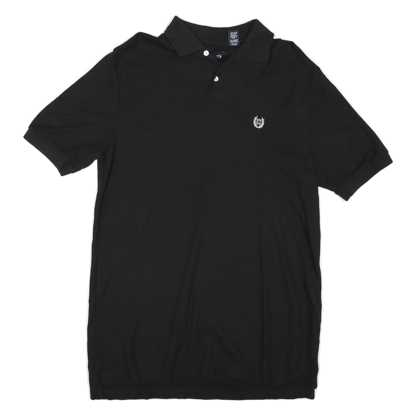 CHAPS Mens Black Polo Shirt Short Sleeve Plain M Classic Casual Cotton Refurbished - N/A refurbished available on Cerqular