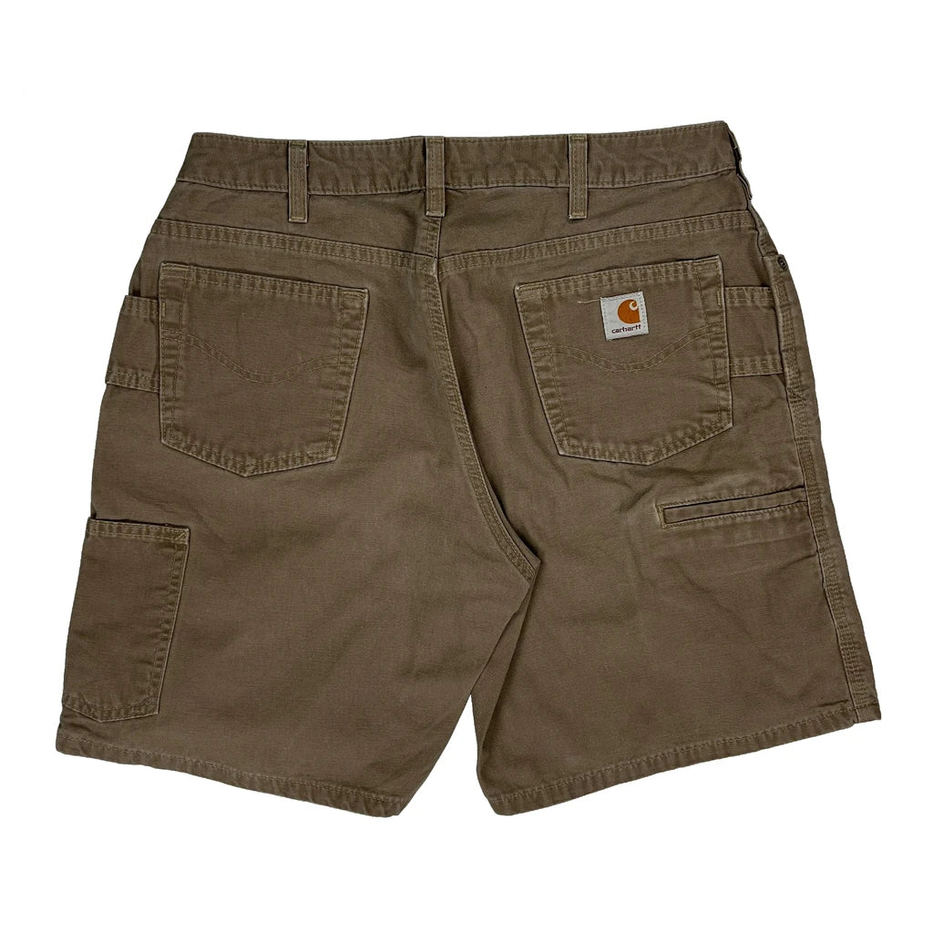 Carhartt Carpenter Shorts - 32W UK 12 Brown Cotton Refurbished - Thrifted (note: this is a term often used to describe second- refurbished available on Cerqular