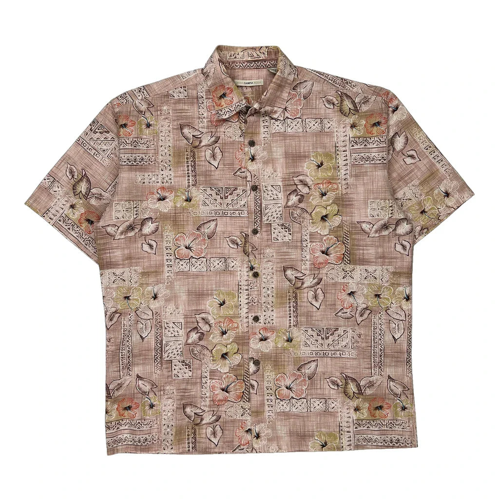 Campia Moda Floral Hawaiian Shirt - Large Multicoloured Cotton Refurbished - Thrifted (note: this is a term often used to describe second- refurbished available on Cerqular