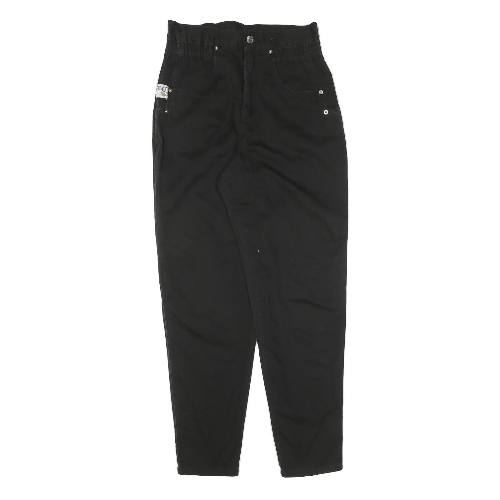 Womens Black Slim Cotton Blend Trousers W30 L32 Zip Pocket Casual Wear Refurbished - N/A refurbished available on Cerqular