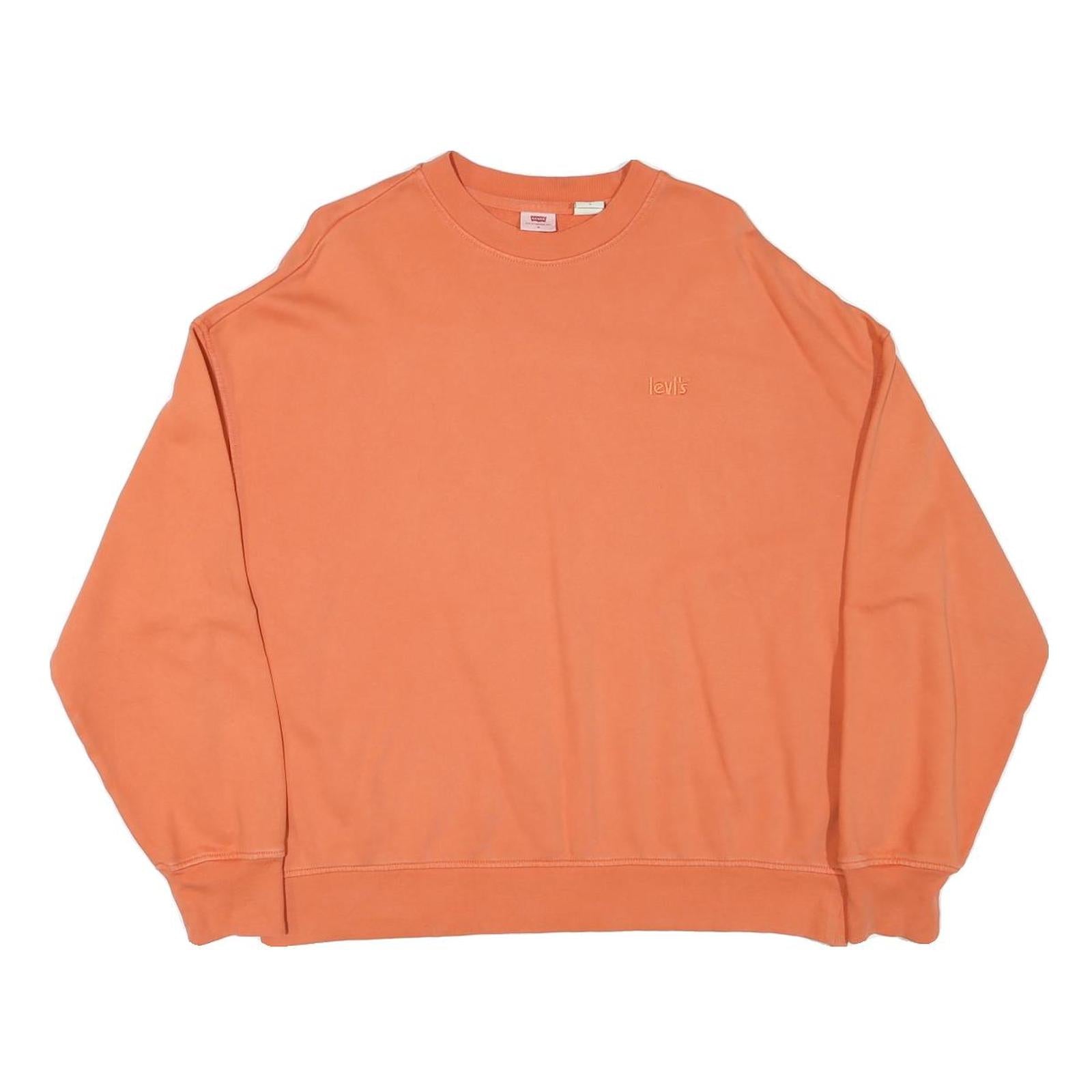 LEVI'S Mens Orange Cotton Blend Crew Neck M Sweatshirt Casual Pullover Refurbished - N/A refurbished available on Cerqular
