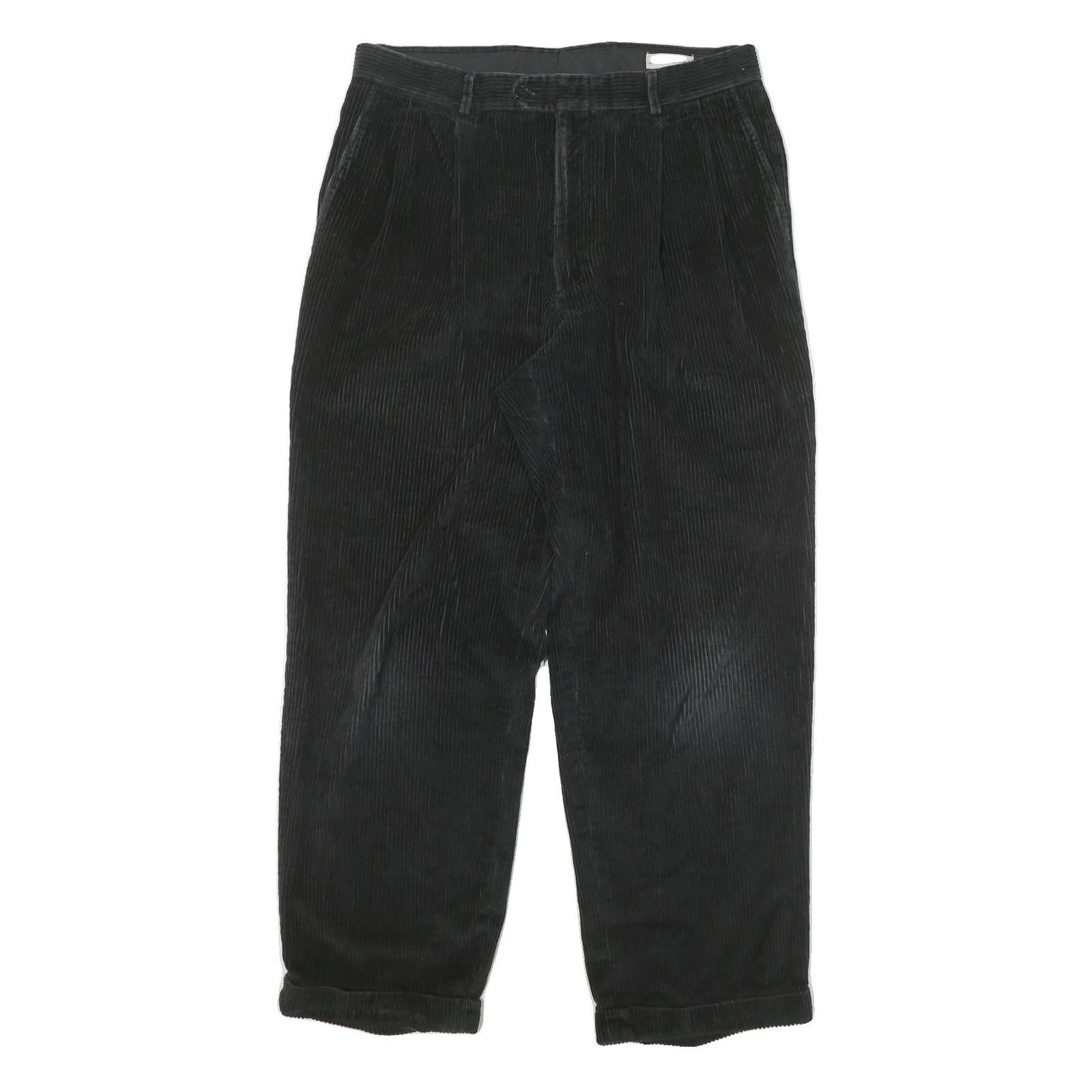 LINEA NATURALE Mens Cotton Blend Black Relaxed Straight Trousers W32 L28 Casual Refurbished - N/A refurbished available on Cerqular