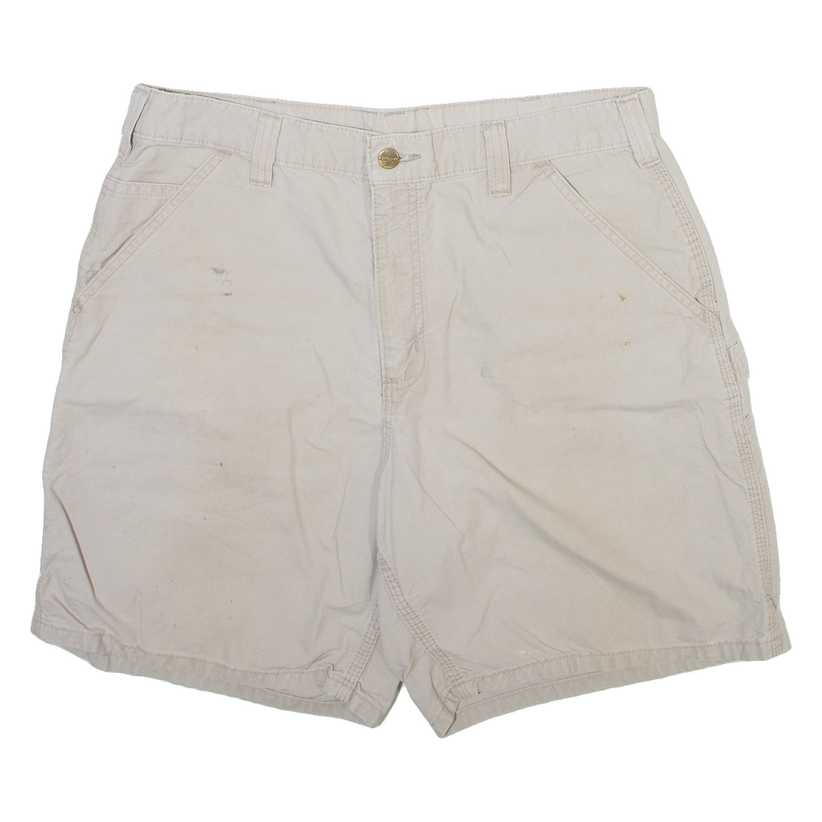 CARHARTT Carpenter Mens Workwear Shorts Beige M W34 Refurbished - N/A refurbished available on Cerqular
