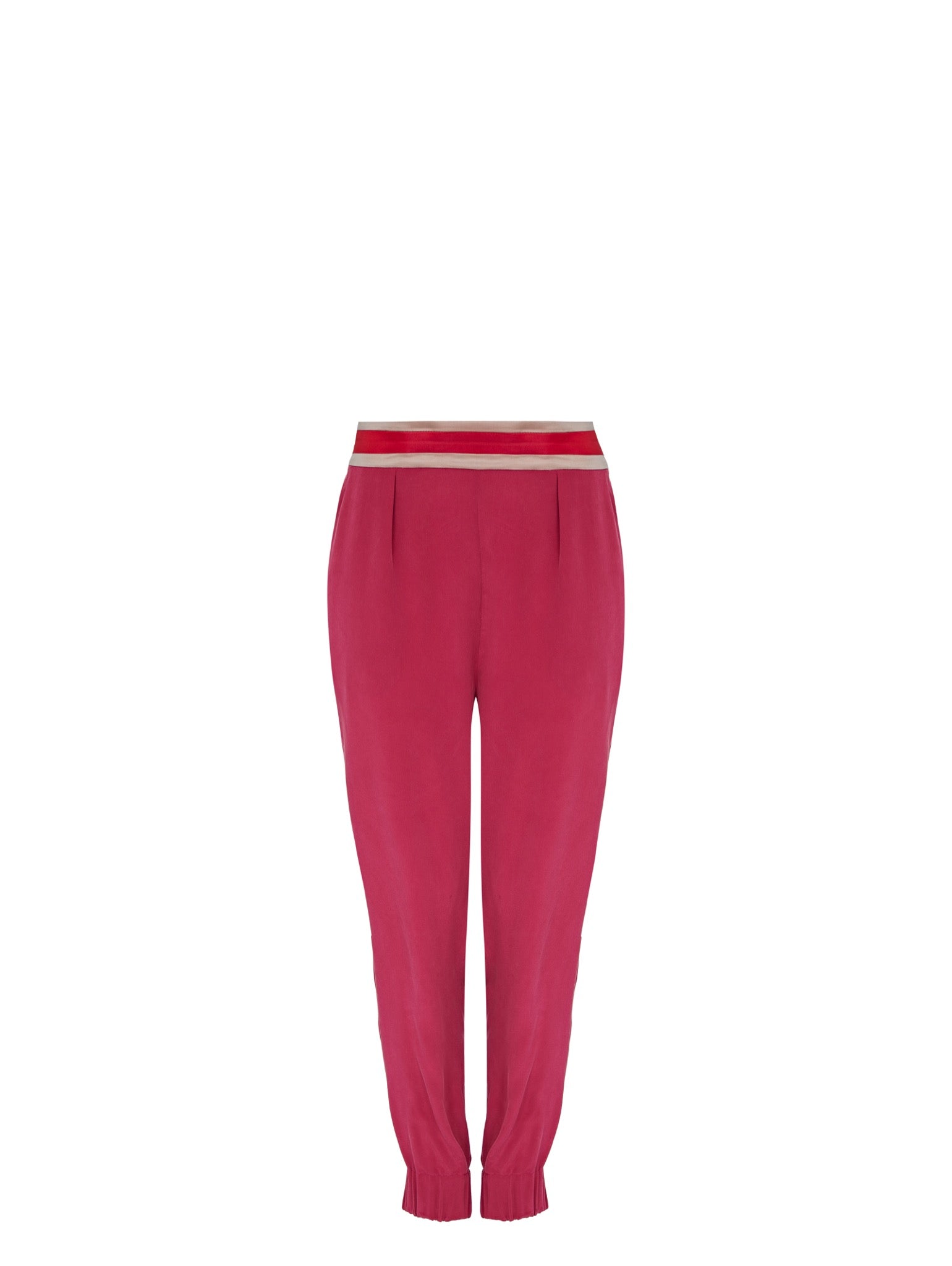 BARCHAN | Sandwashed Silk Contrast Detail Jogger | Colour: CERISE | Size: L Refurbished - N/A refurbished available on Cerqular