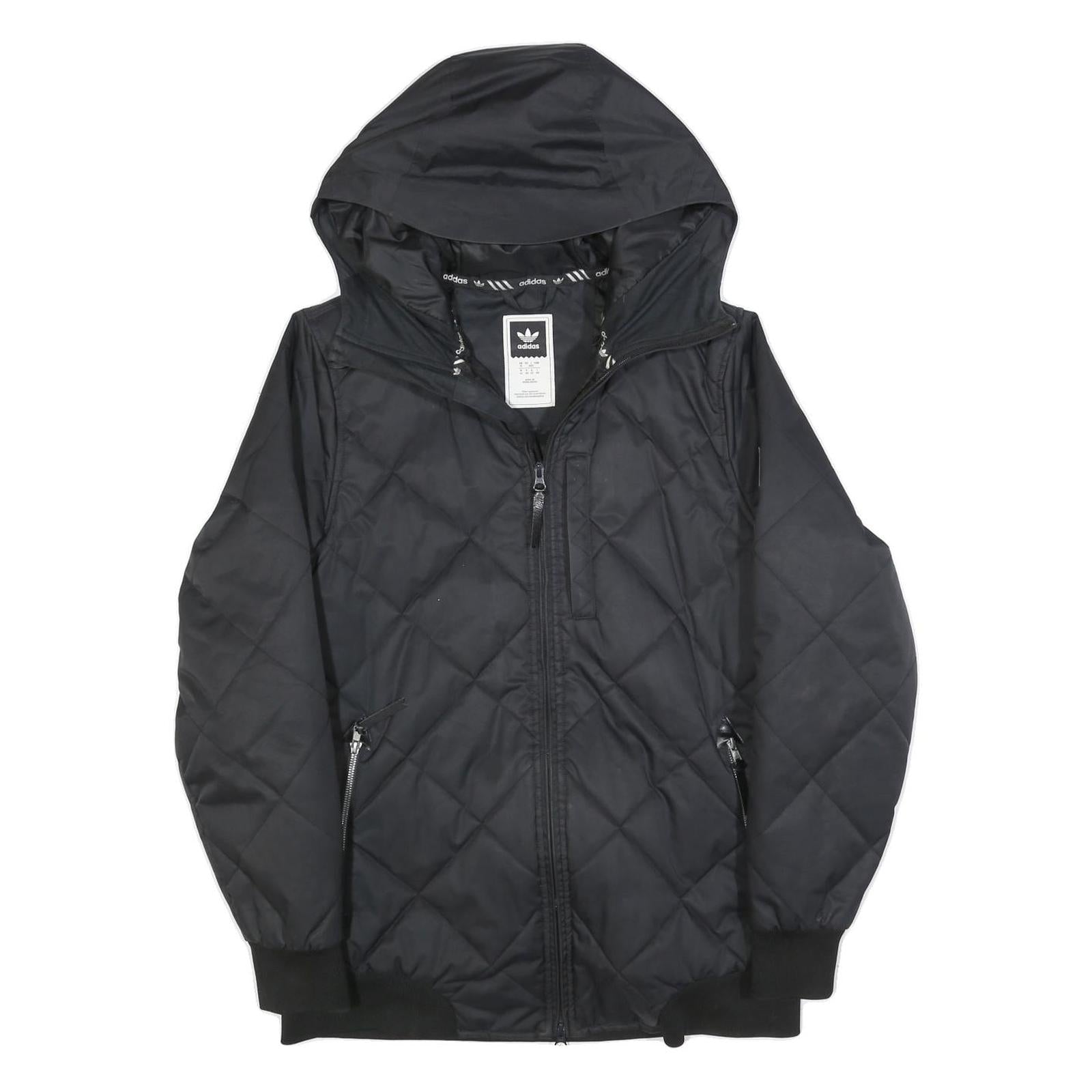 Buy ADIDAS Womens Black Quilted Hooded Jacket UK 16 Polyester Blend Zip Casual Refurbished - $64.99 ADIDAS Womens Black Quilted Hooded Jacket UK 16 Polyester Blend Zip Casual Refurbished - N/A refurbished available on Cerqular