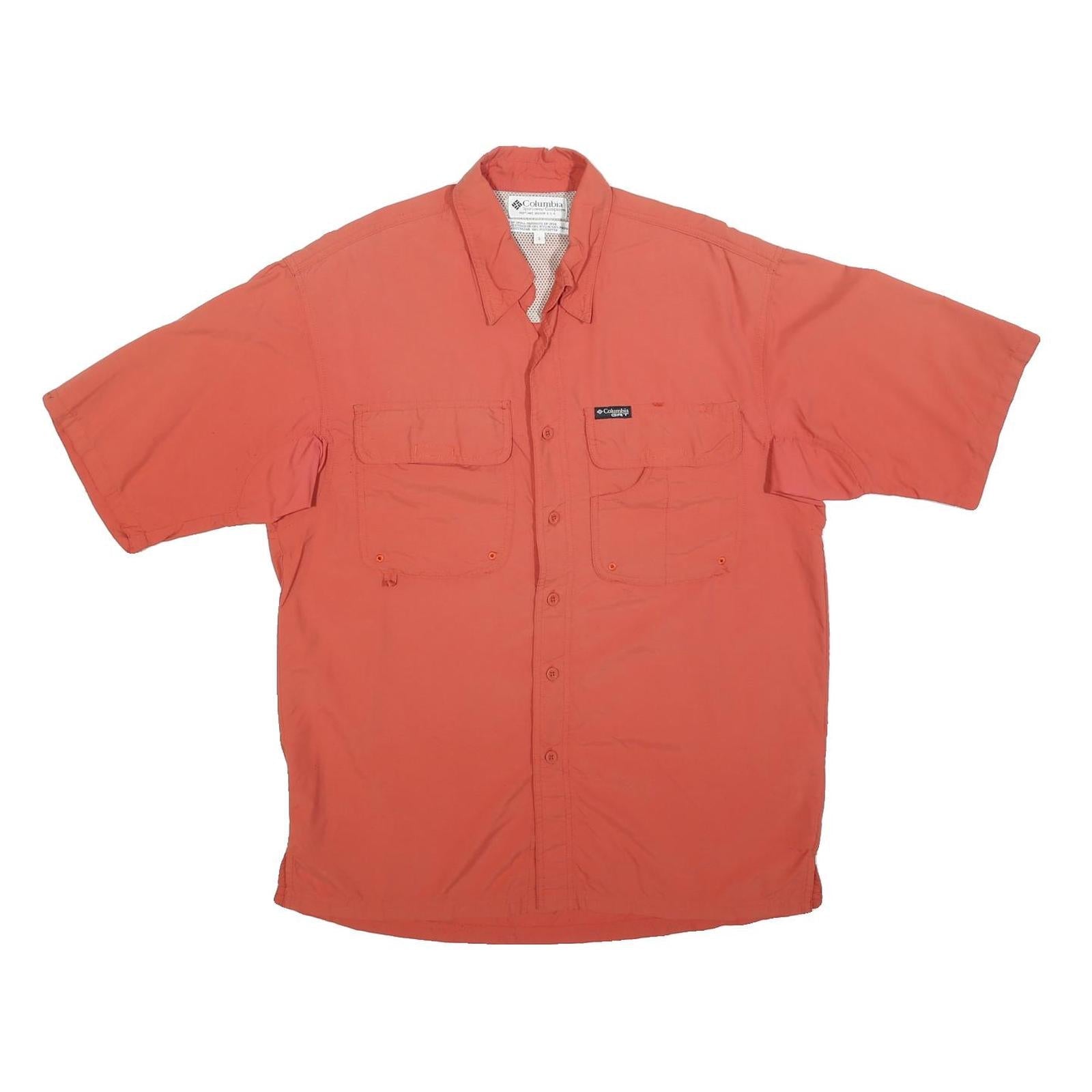 COLUMBIA Mens Red Outdoor Short Sleeve Shirt S Polyester Blend Casual Refurbished - N/A refurbished available on Cerqular