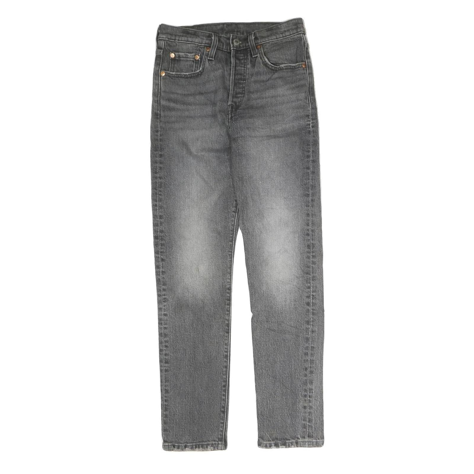 LEVI'S 501S Womens Jeans Grey Slim Straight Denim Medium W25 L28 Button Closure Refurbished - N/A refurbished available on Cerqular