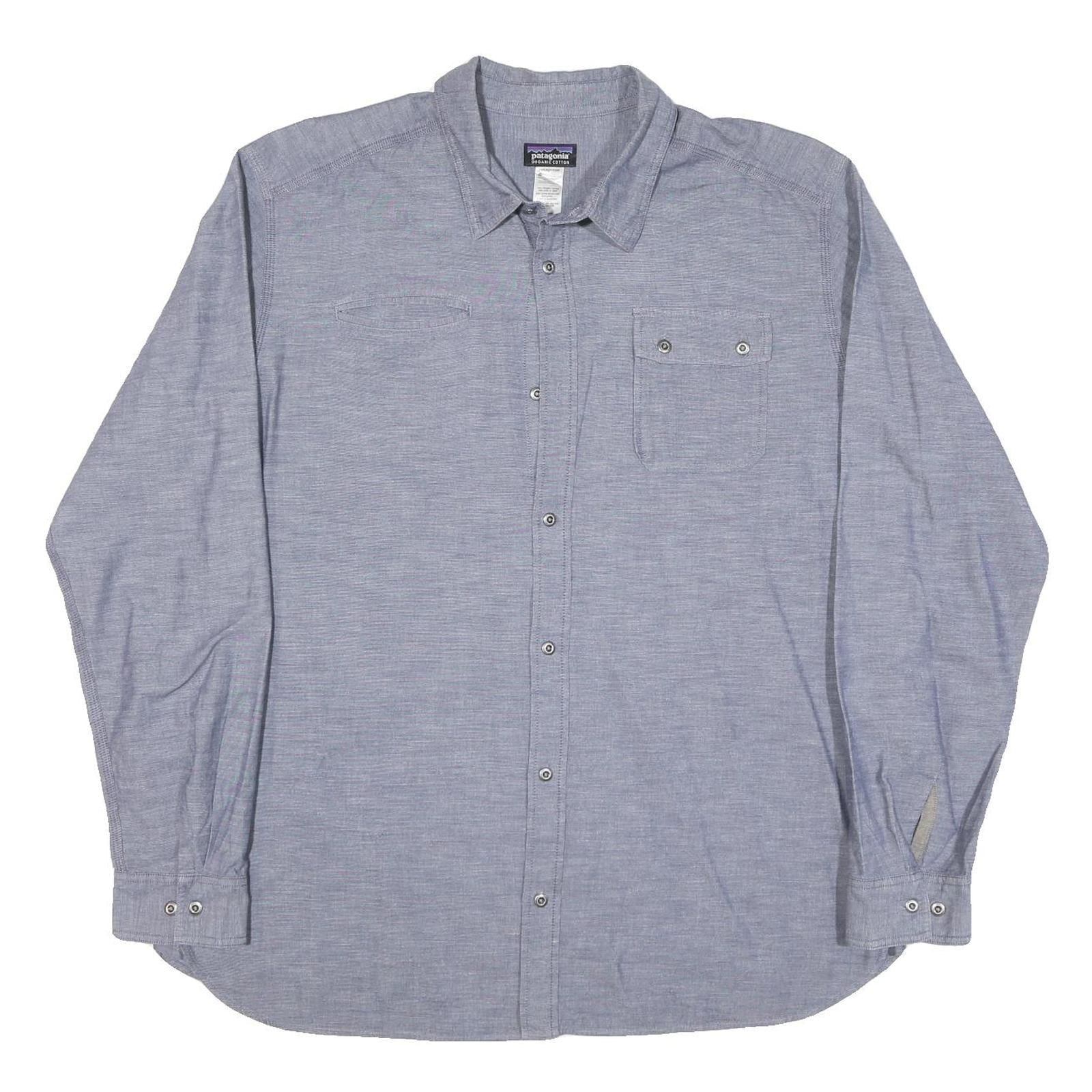 PATAGONIA Mens Blue Shirt 2XL Cotton Blend Long Sleeve Casual Workwear Refurbished - N/A refurbished available on Cerqular