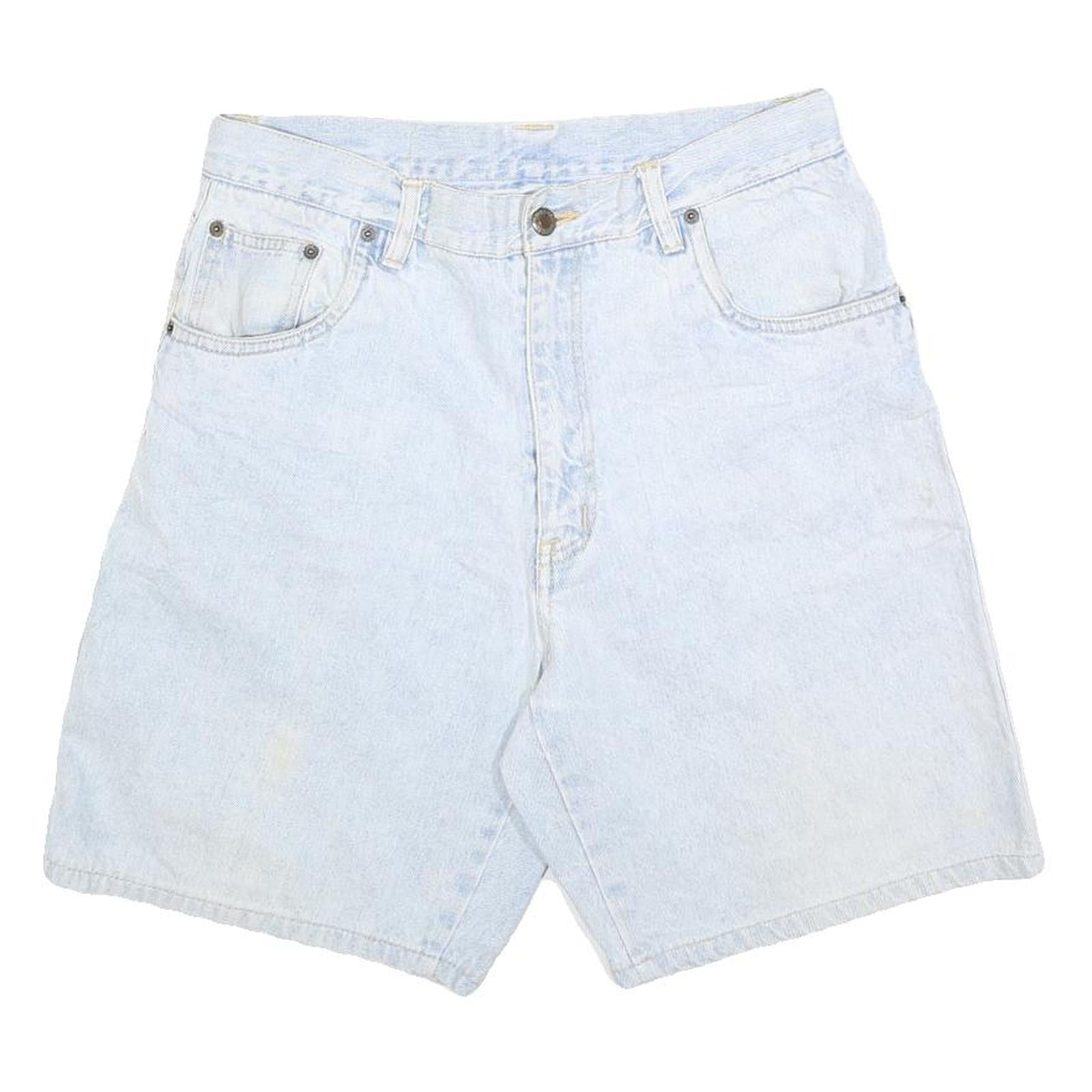 BUGLE BOY Mens Light Blue Denim Casual Shorts M W30 Classic Fit Cotton Blend Refurbished - N/A refurbished available on Cerqular