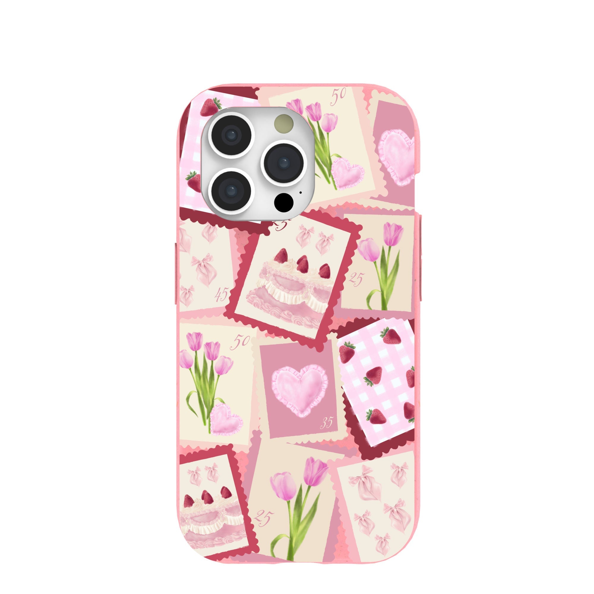 Bubblegum Pink Love Letters iPhone 15 Pro Case Refurbished - Pela Case refurbished available on Cerqular