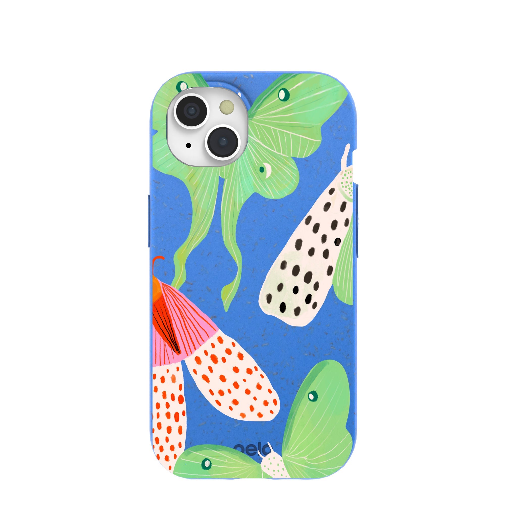 Electric Blue Mothopia iPhone 15 Case Refurbished - Pela Case refurbished available on Cerqular