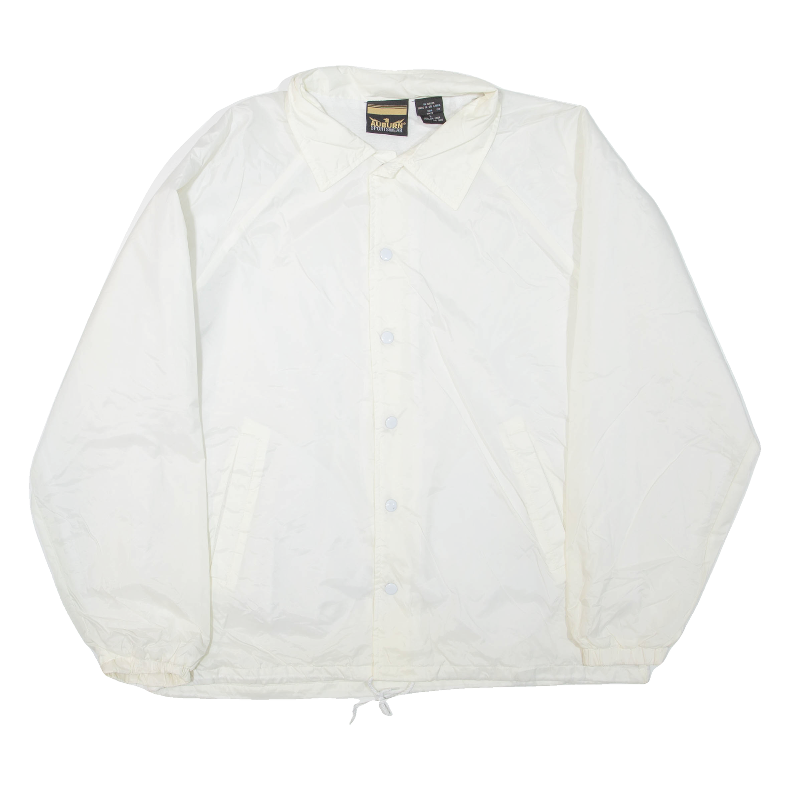 AUBURN Mens Shell Jacket White Nylon L Refurbished - N/A refurbished available on Cerqular