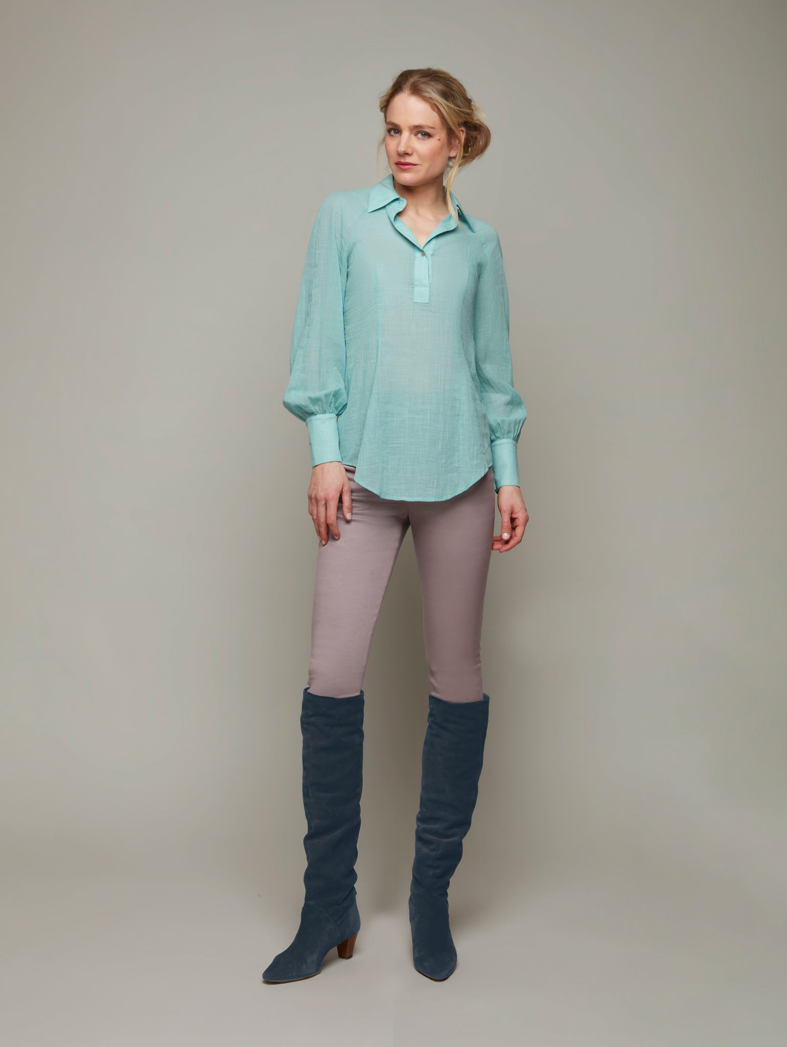 DUNE | Easy Fit Raglan Blouse | Color: Opal Green | Size: XXS Refurbished - N/A refurbished available on Cerqular