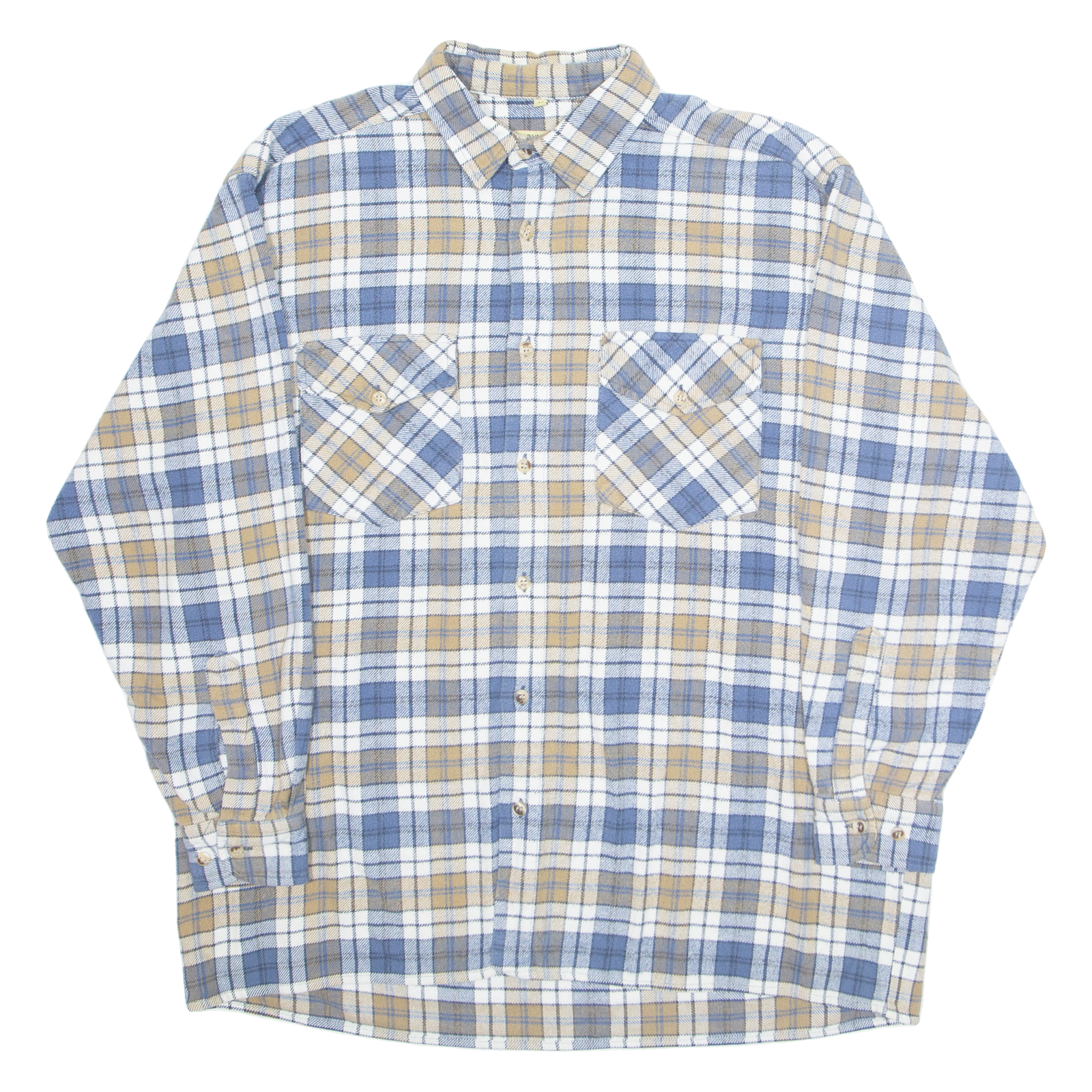 DYNAM OUTDOOR Mens Flannel Shirt Blue Plaid Long Sleeve M Refurbished - N/A refurbished available on Cerqular