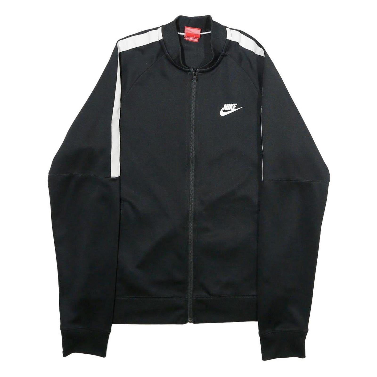 NIKE Mens Black & White Track Jacket S Polyester Plain Zip Sportswear Refurbished - N/A refurbished available on Cerqular