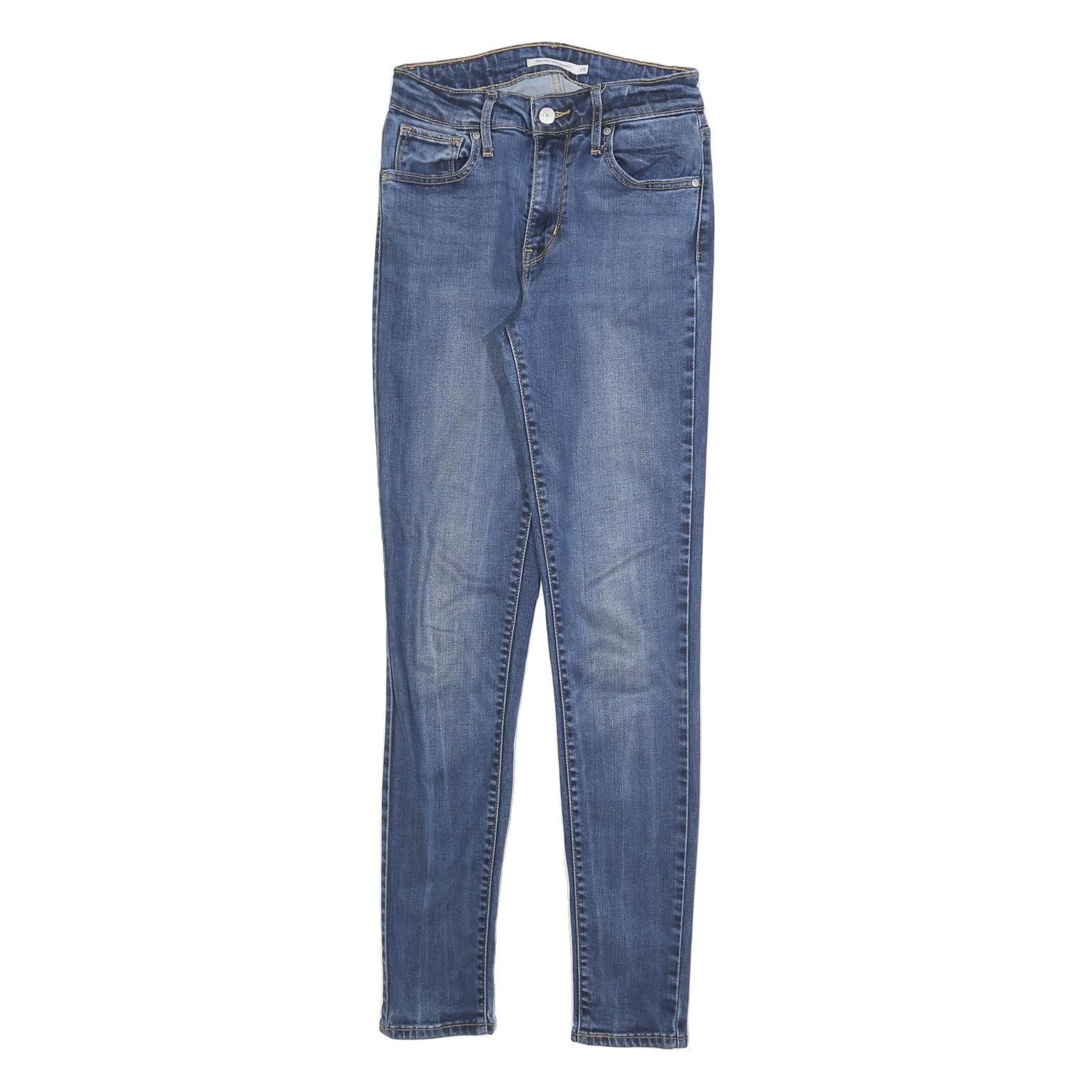 LEVI'S 721 Womens Slim Blue Denim Medium Woven Jeans W26 L30 Classic Zip Refurbished - N/A refurbished available on Cerqular