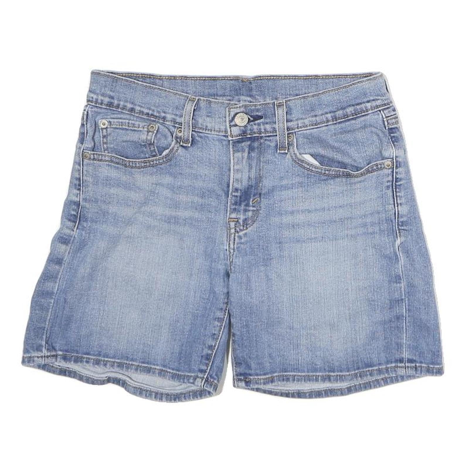 LEVI'S Womens Blue Denim Casual Shorts M W28 Cotton Classic Fit Button Closure Refurbished - N/A refurbished available on Cerqular