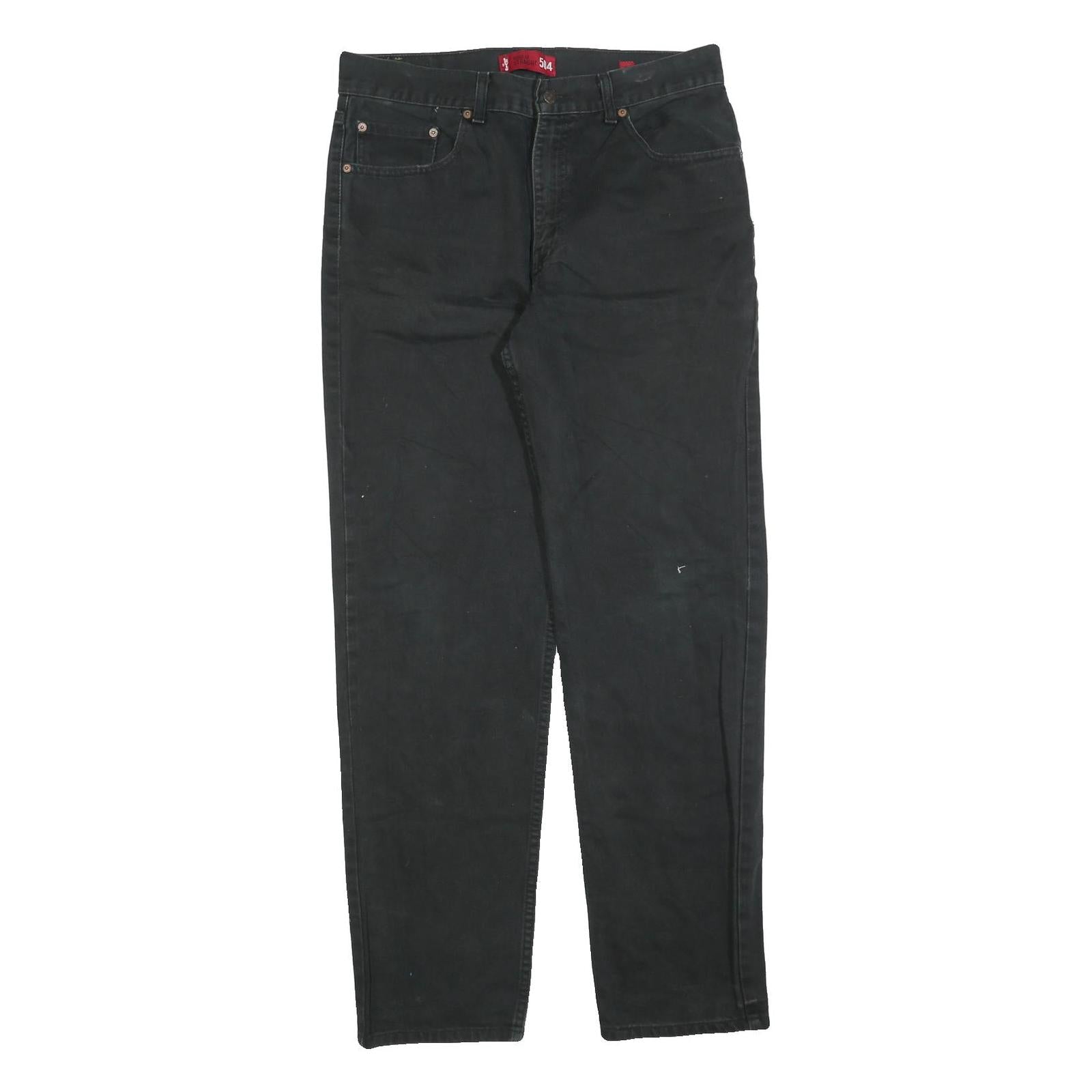 LEVI'S 504 Mens Jeans Black Regular Straight Denim Medium W36 L34 Classic Zip Refurbished - N/A refurbished available on Cerqular