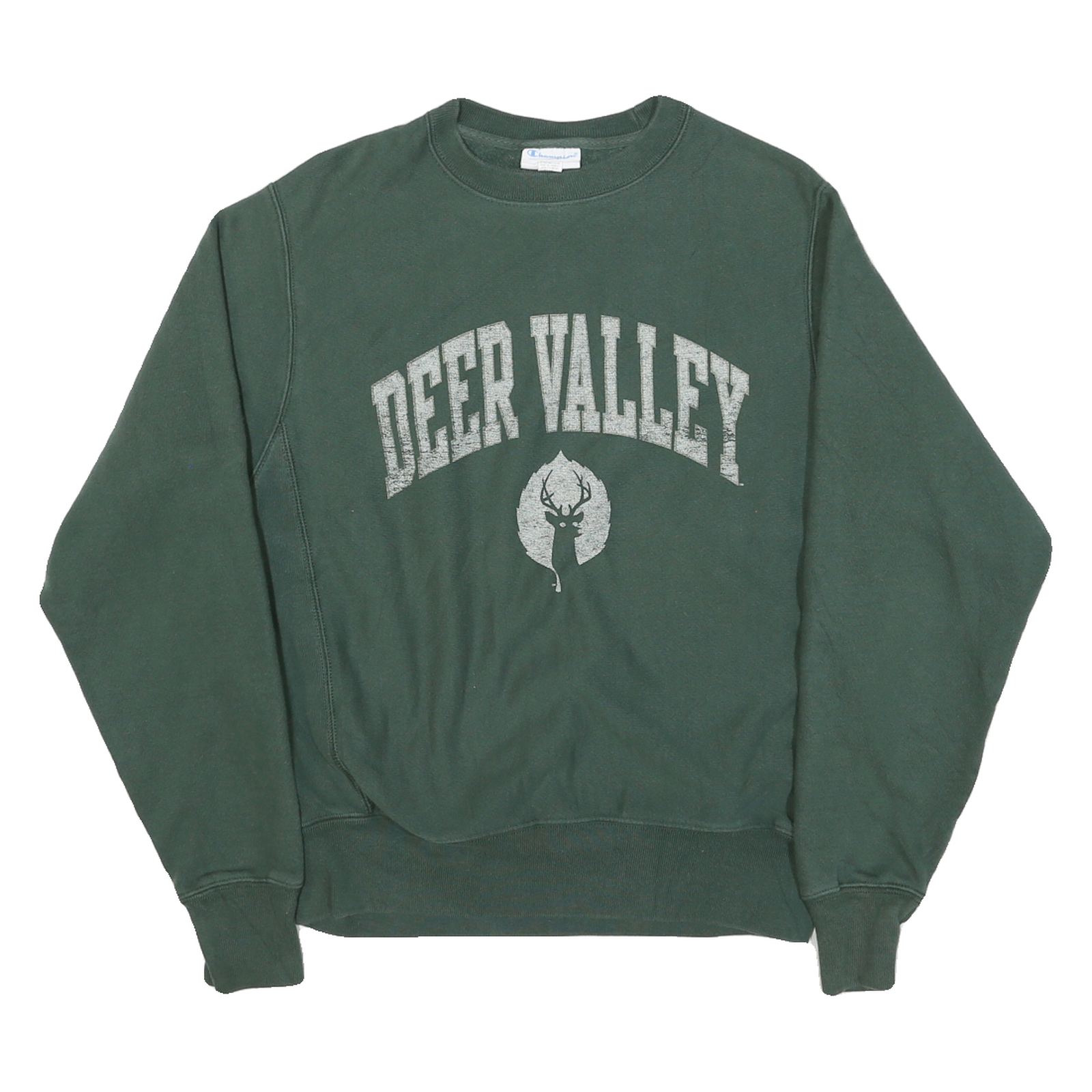 CHAMPION Mens Green Deer Valley Crew Neck S Cotton Blend Sweatshirt Refurbished - N/A refurbished available on Cerqular