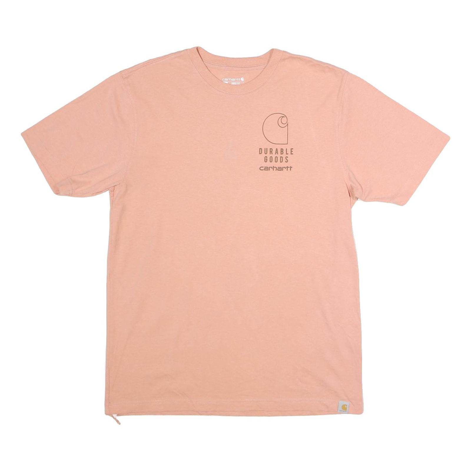 CARHARTT Mens Pink T-Shirt M Short Sleeve Crew Neck Durable Goods Print Cotton Refurbished - N/A refurbished available on Cerqular