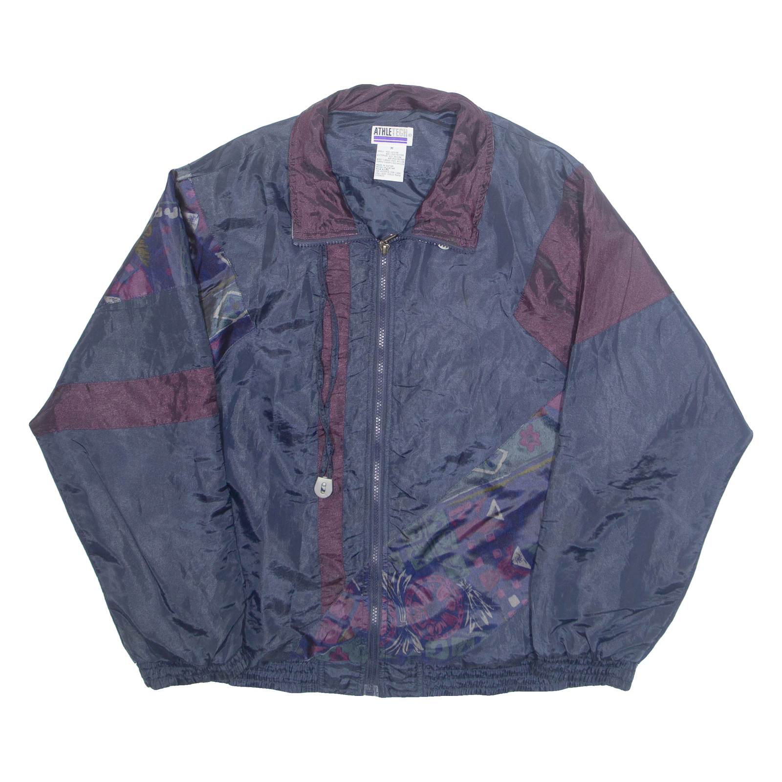 ATHLETECH Mens Track Jacket Blue Nylon Floral M Refurbished - N/A refurbished available on Cerqular