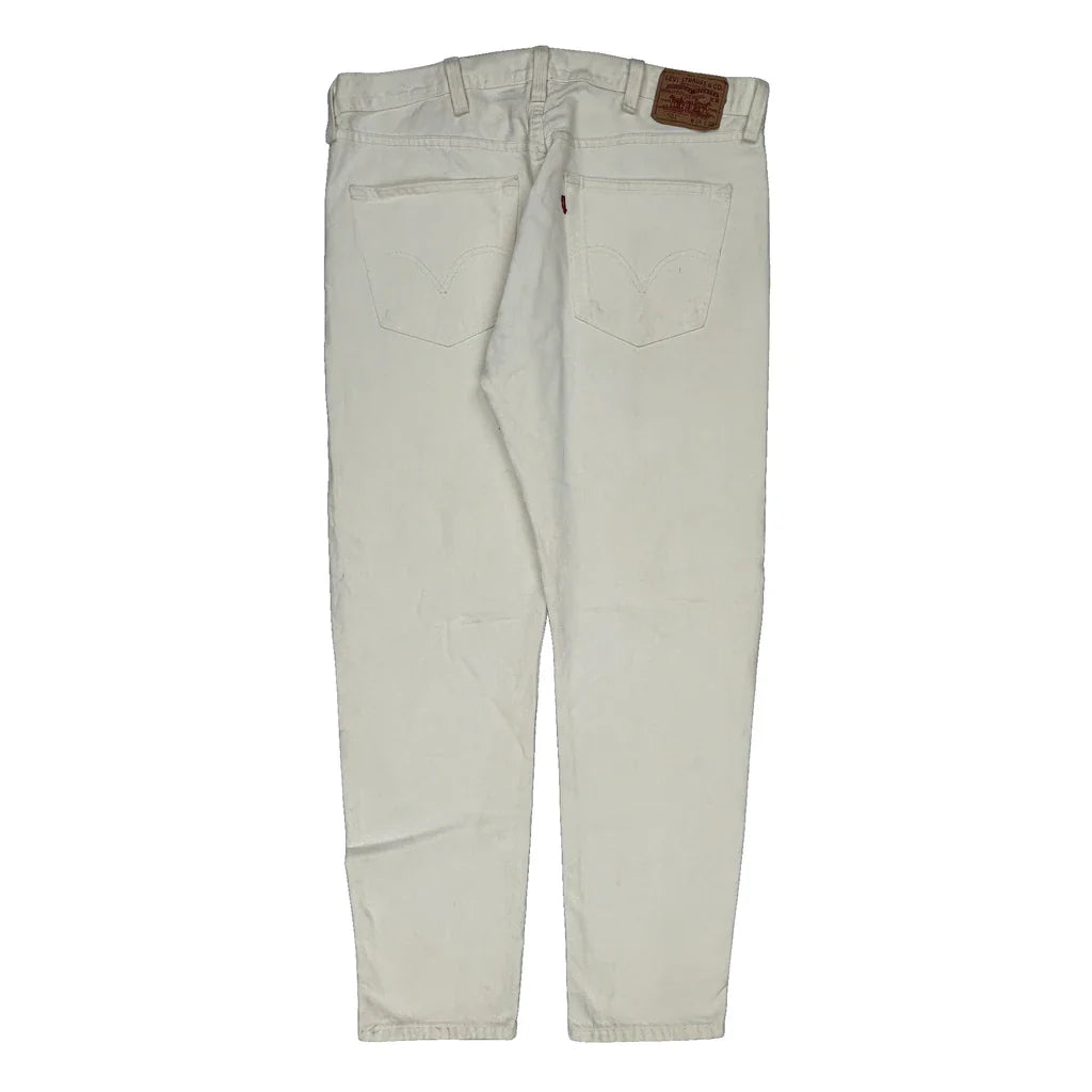 Levis Jeans - 39W 32L White Cotton Refurbished - Thrifted (note: this is a term often used to describe second- refurbished available on Cerqular