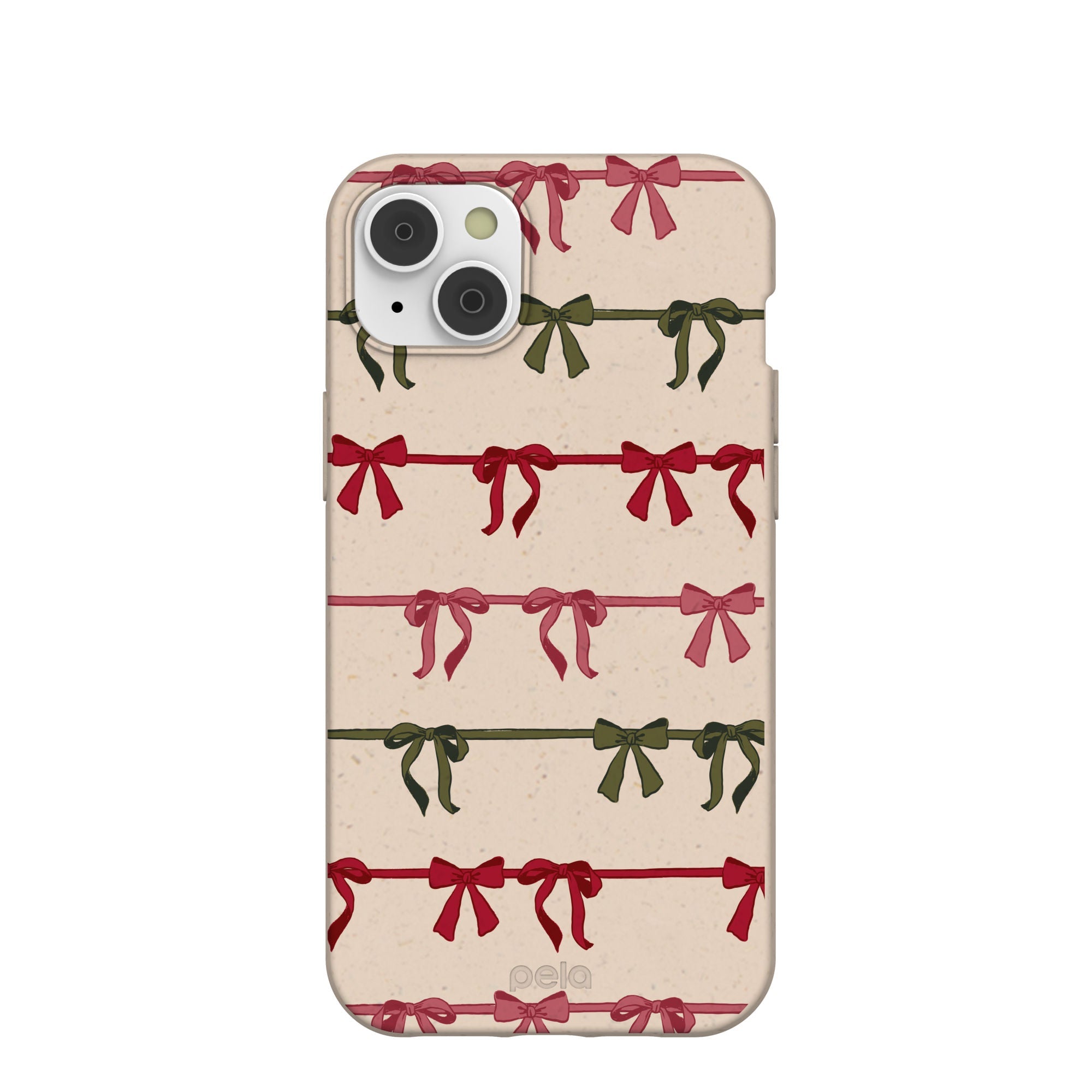 Seashell Holiday Bows iPhone 14 Plus Case Refurbished - Pela Case refurbished available on Cerqular