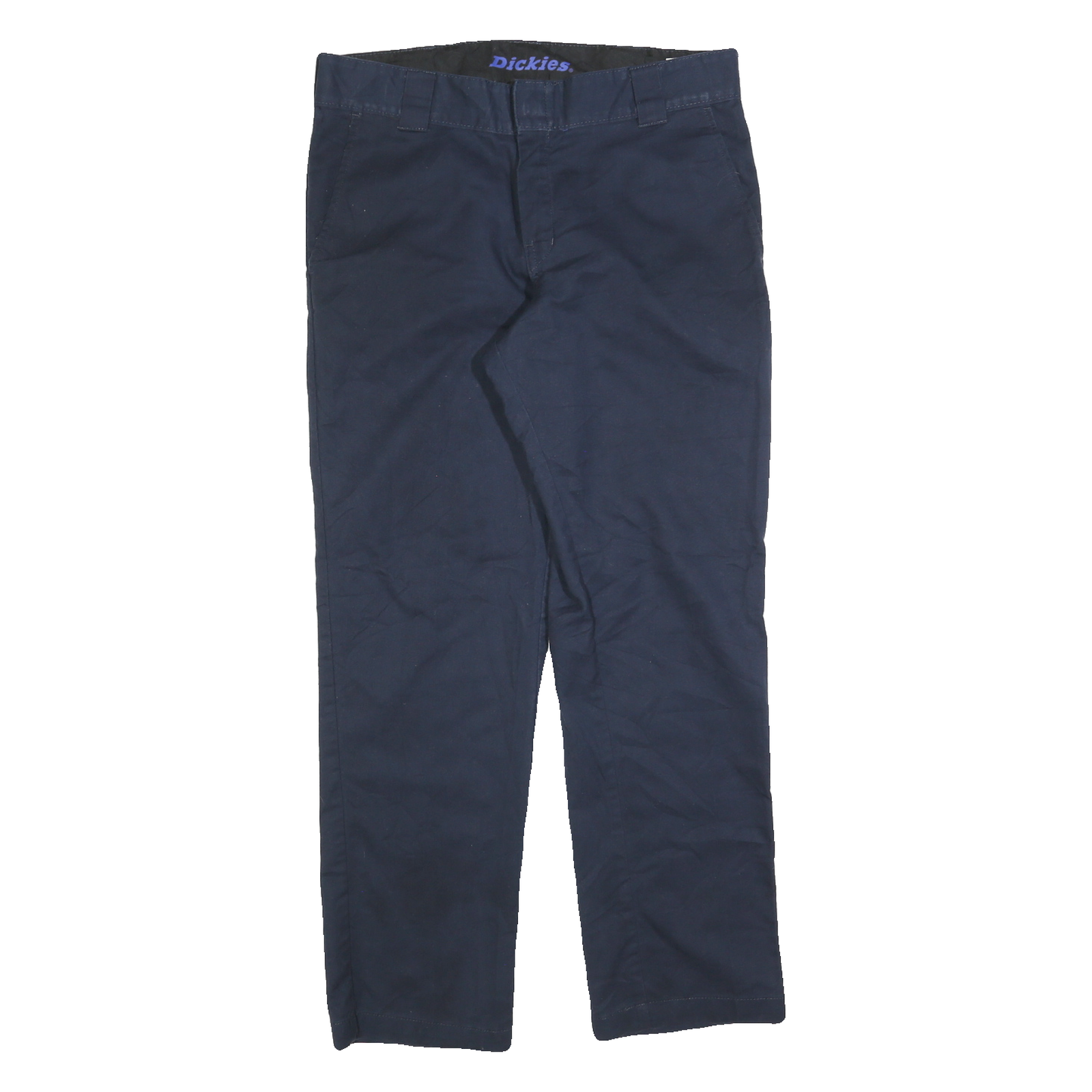 DICKIES Mens Regular Fit Navy Blue Cotton Blend Straight Trousers W31 L30 Refurbished - N/A refurbished available on Cerqular