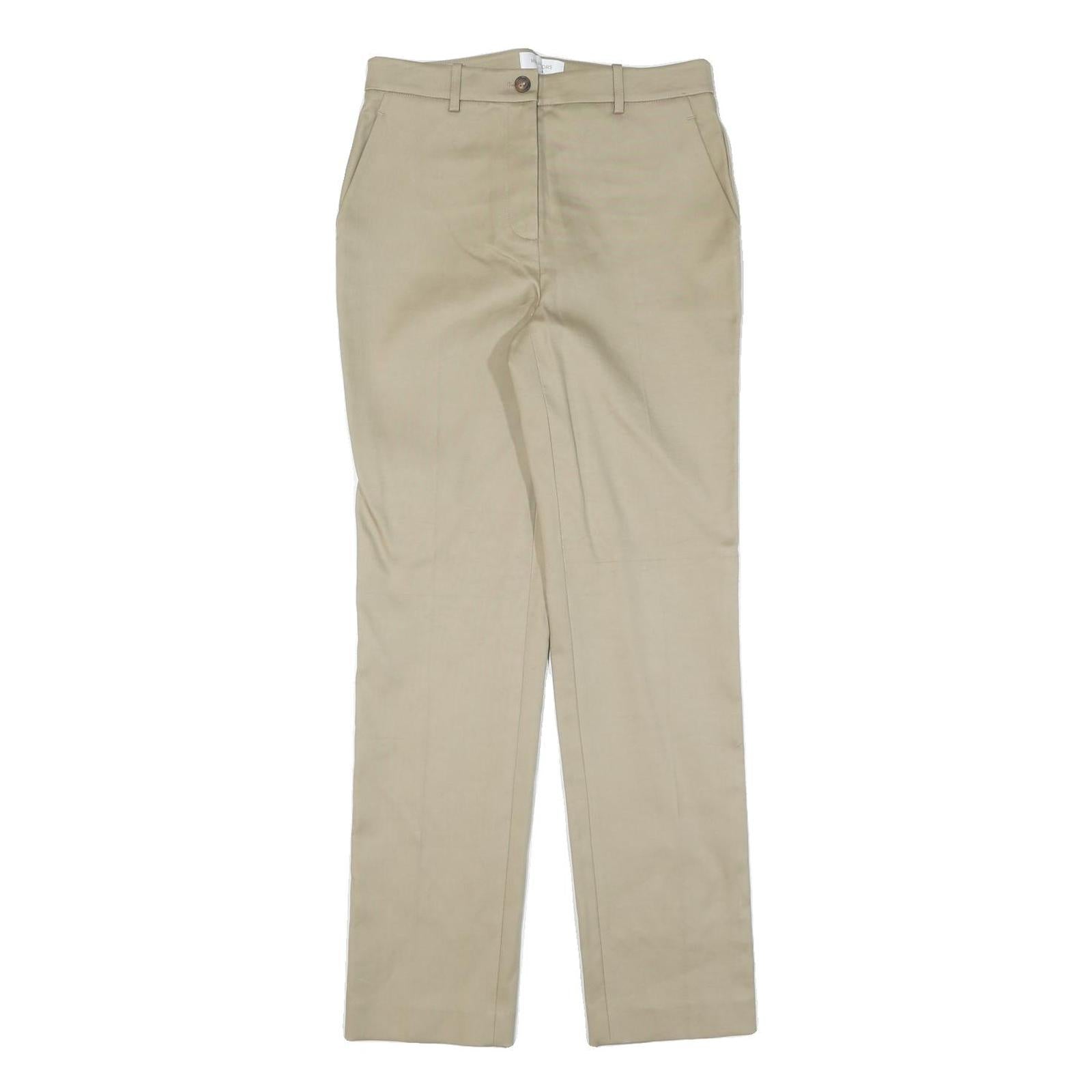 MICHAEL KORS Womens Cotton Beige Slim Straight Trousers W28 L28 Smart Casual Refurbished - N/A refurbished available on Cerqular