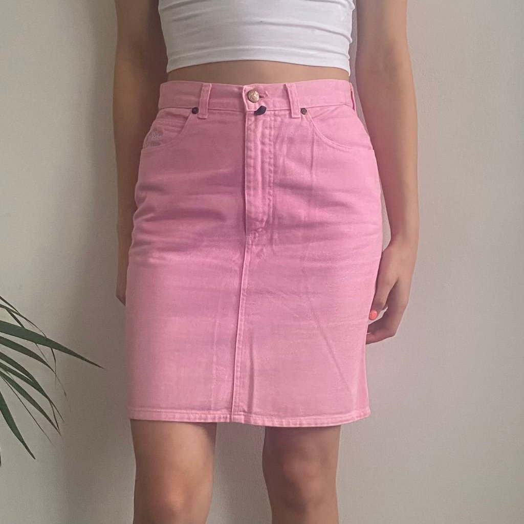 Best Company Denim Skirt - 26W UK 6 Pink Cotton Refurbished - Thrifted (note: this is a term often used to describe second- refurbished available on Cerqular