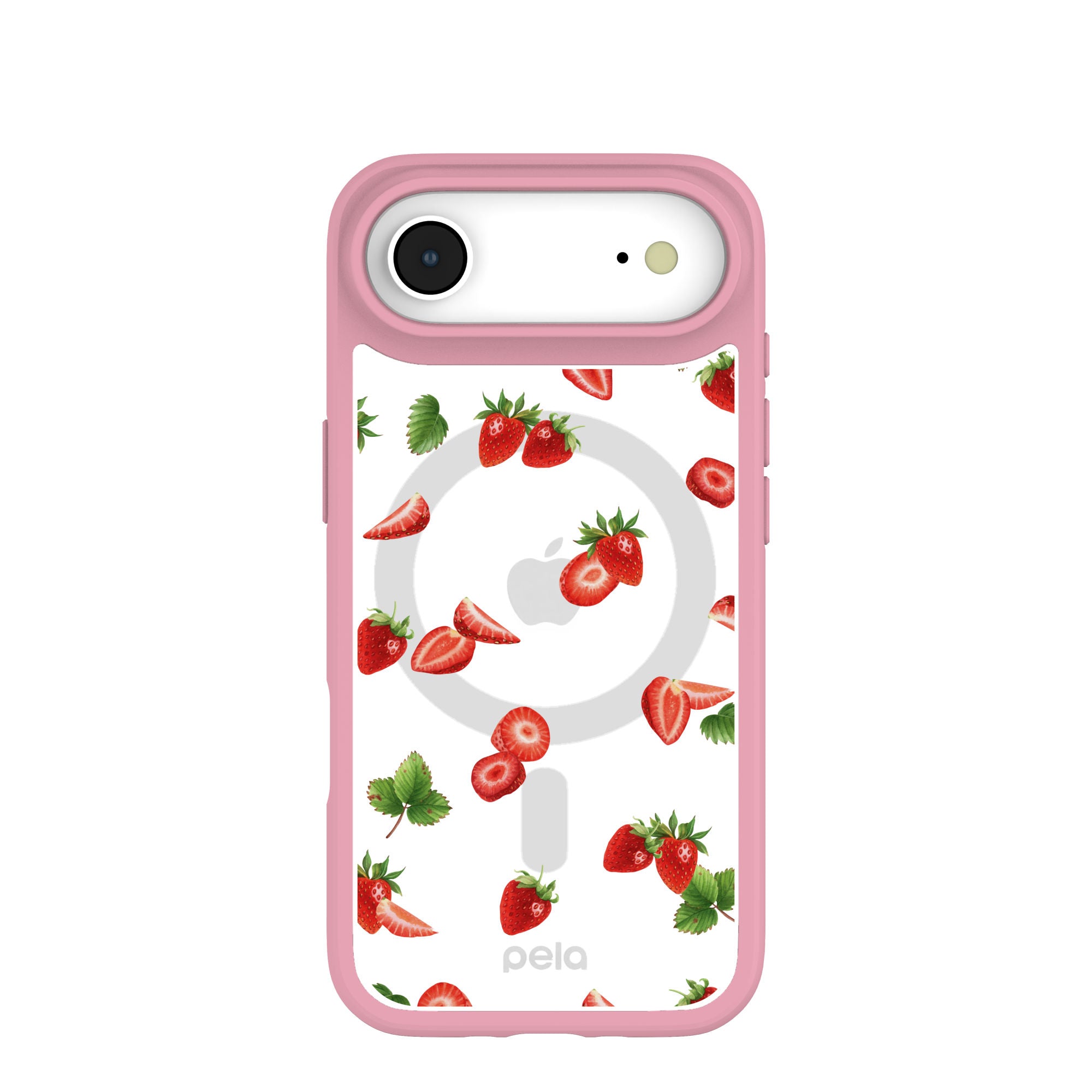 Clear Berry Pink iPhone Air Case With Petal Pink Ridge (MagSafe included) Refurbished - Pela Case refurbished available on Cerqular