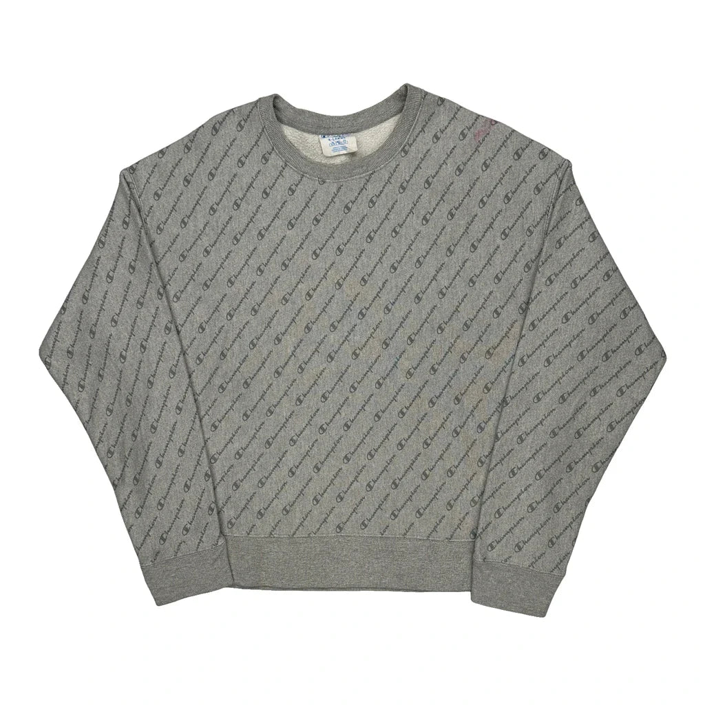 Reverse Weave Champion Sweatshirt - XL Grey Cotton Refurbished - Thrifted (note: this is a term often used to describe second- refurbished available on Cerqular