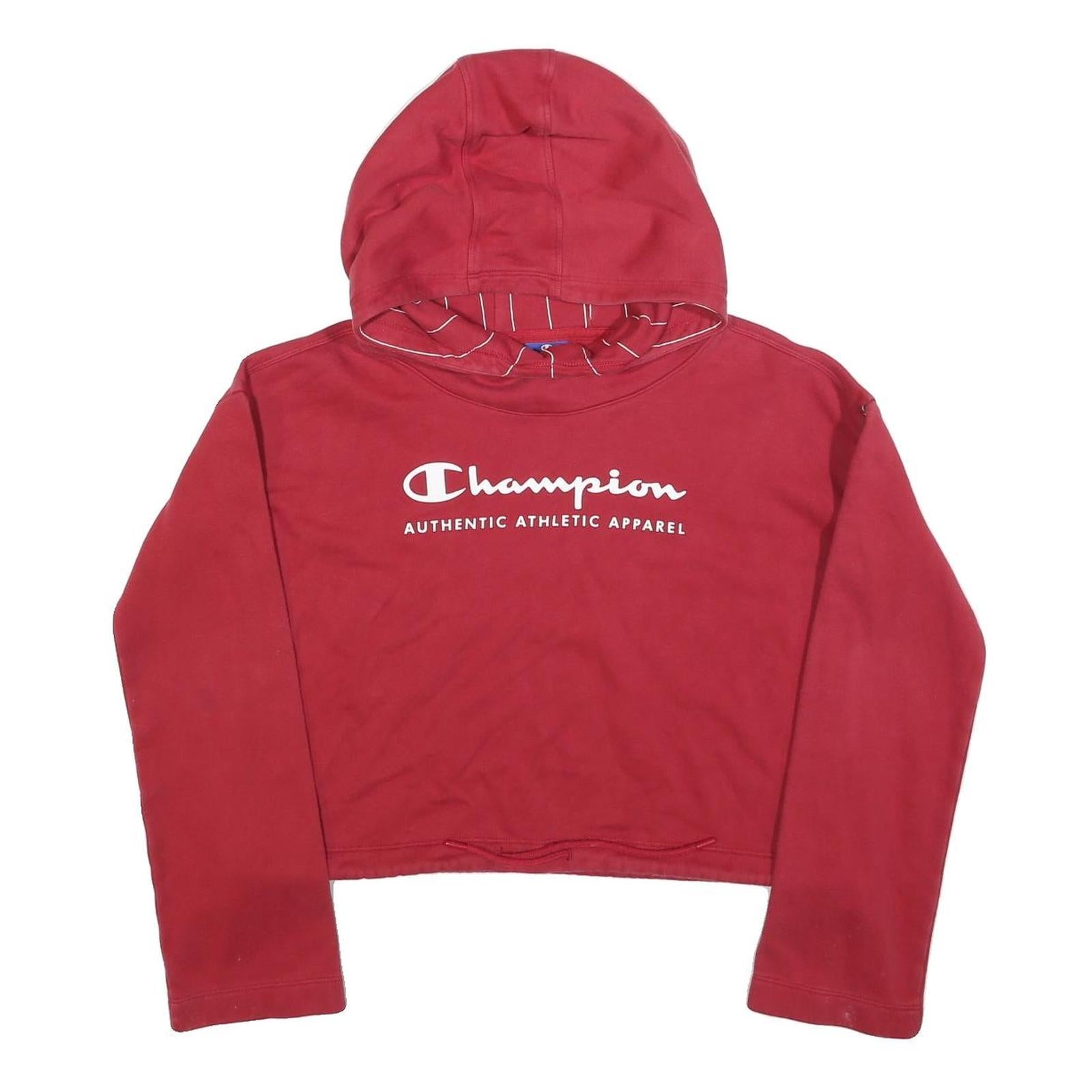 CHAMPION Womens Red Hoodie S Authentic Athletic Apparel Cotton Blend Casual Refurbished - N/A refurbished available on Cerqular