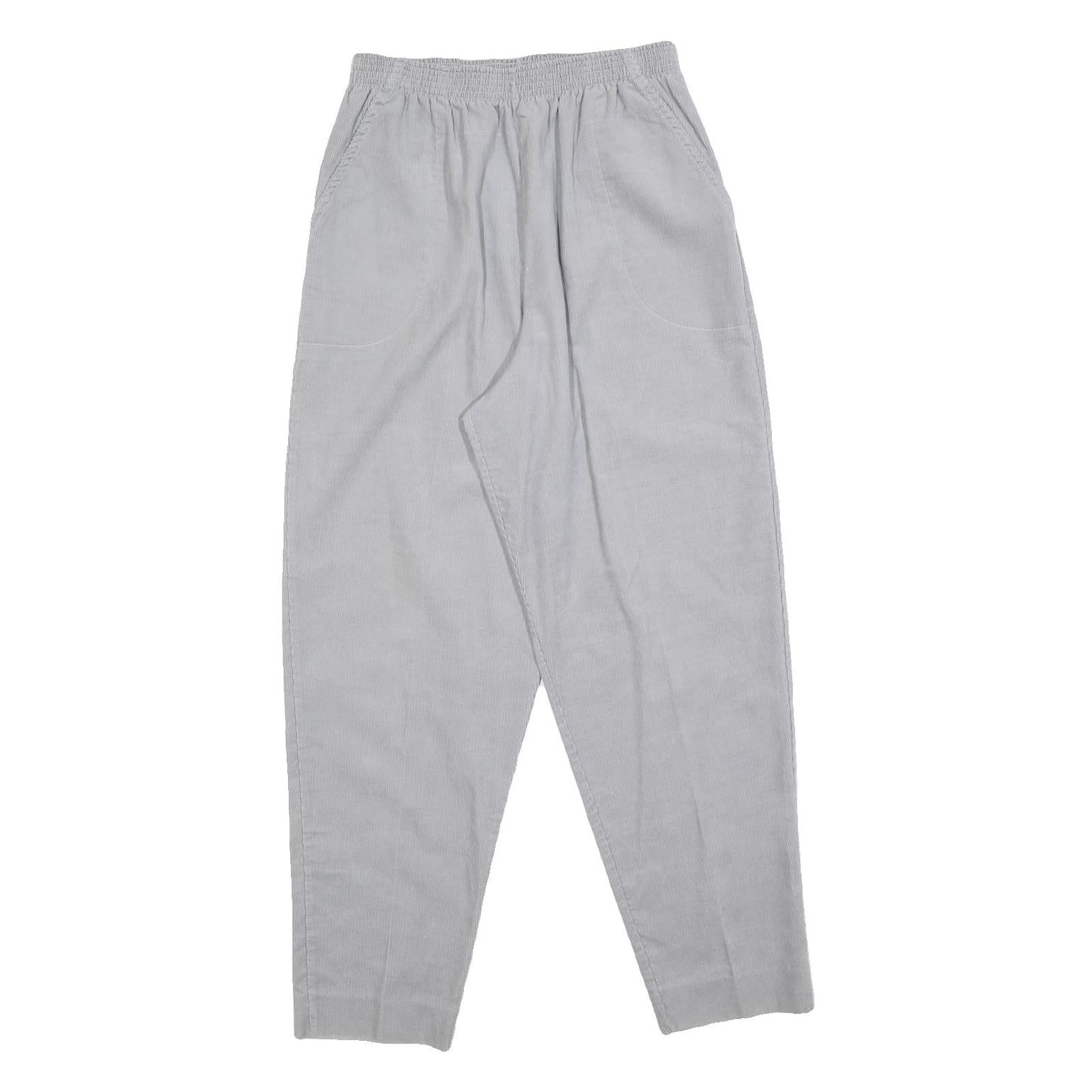 SEASON TICKET Womens Cotton Blend Light Grey Relaxed Straight Trousers W26 L28 Refurbished - N/A refurbished available on Cerqular