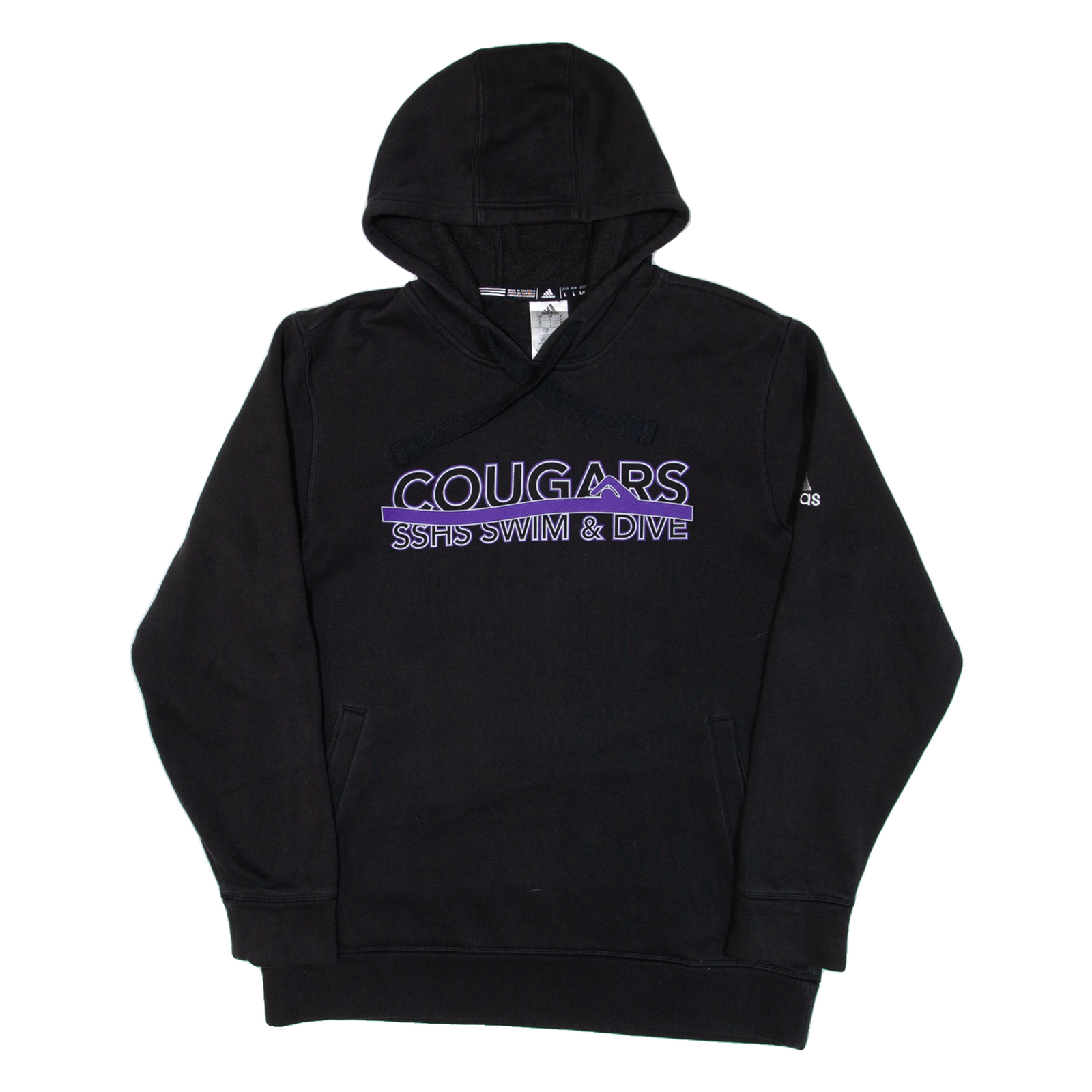ADIDAS Cougars Sshs Swim & Dive Mens Black Hoodie USA L Refurbished - N/A refurbished available on Cerqular