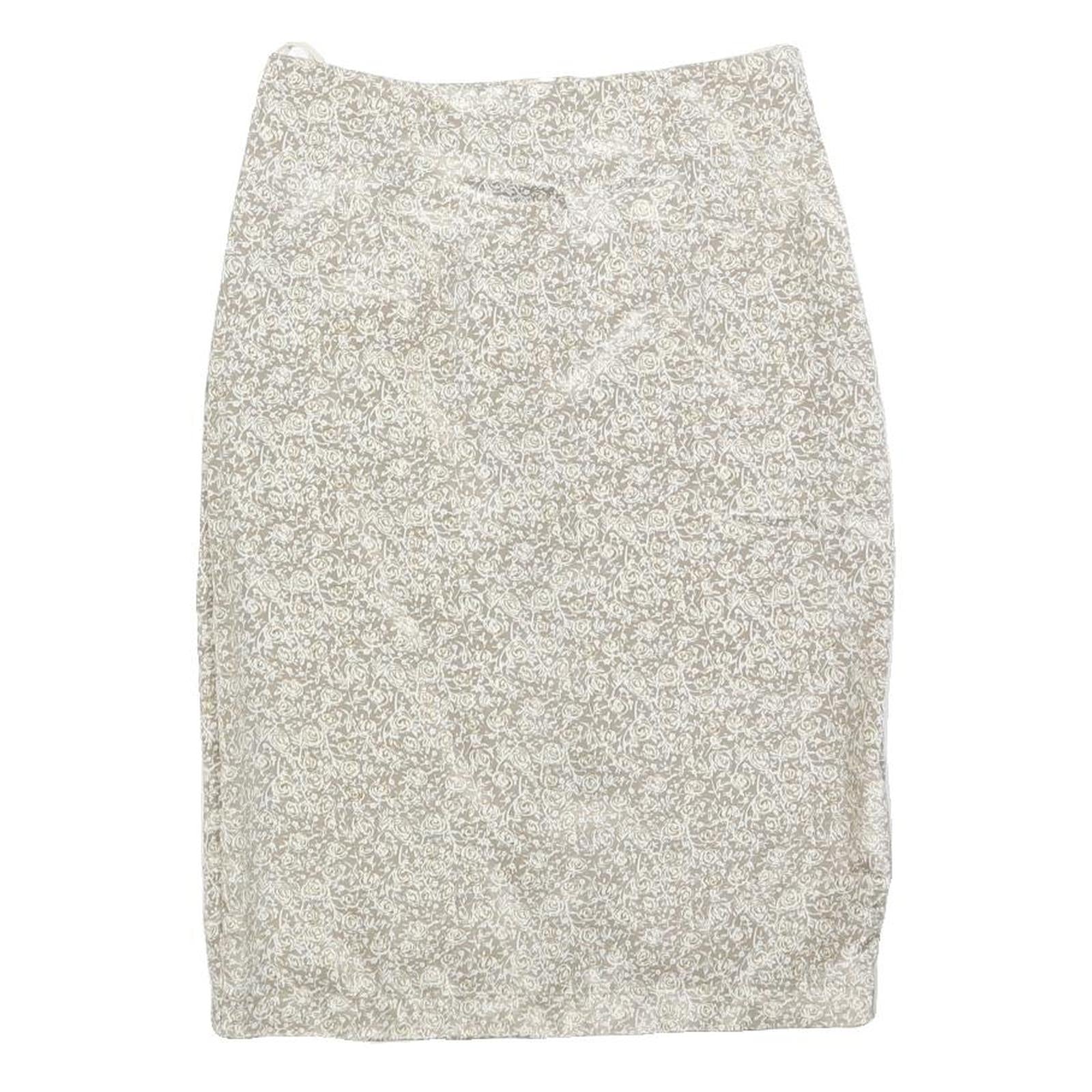 LAGENES Womens Beige Floral Pencil Knee Length Polyester Skirt Size S Elegant Refurbished - N/A refurbished available on Cerqular