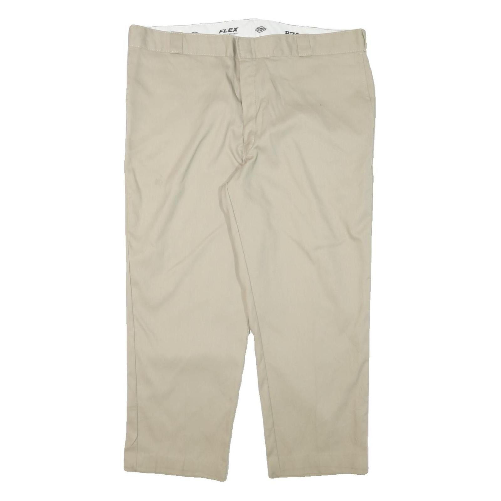DICKIES Mens Regular Fit Beige Cotton Blend Straight Leg Trousers W42 L28 Refurbished - N/A refurbished available on Cerqular