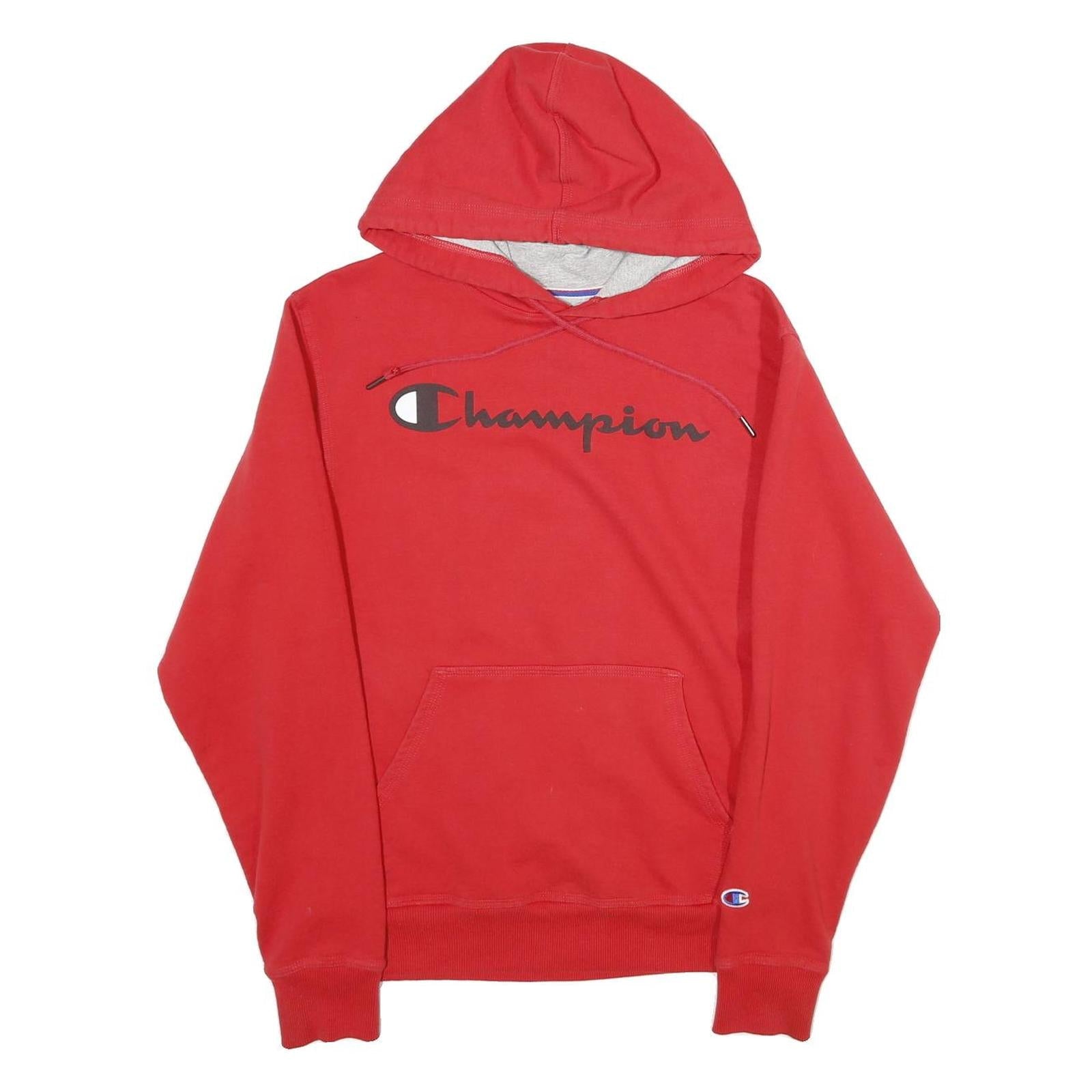CHAMPION Mens Red Pullover Hoodie S Cotton Classic Logo Casual Sweatshirt Refurbished - N/A refurbished available on Cerqular