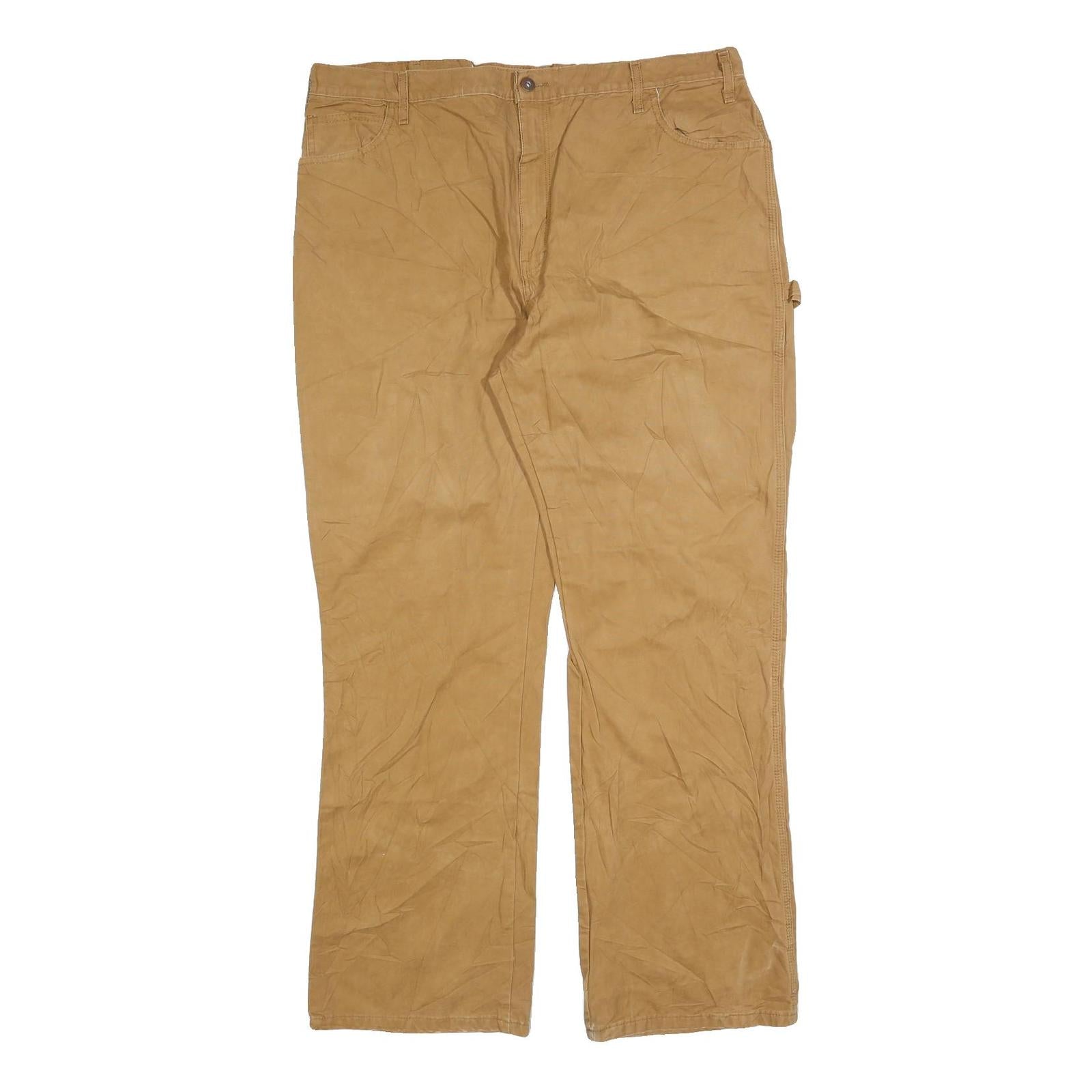 DICKIES Mens Cotton Blend Brown Relaxed Straight Trousers W40 L32 Workwear Refurbished - N/A refurbished available on Cerqular