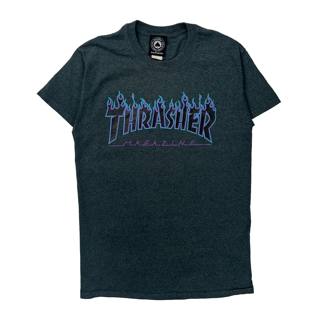 Buy Magazine Thrasher Graphic T-Shirt - Small Grey Cotton Refurbished - $46.89 Magazine Thrasher Graphic T-Shirt - Small Grey Cotton Refurbished - Thrifted (note: this is a term often used to describe second- refurbished available on Cerqular