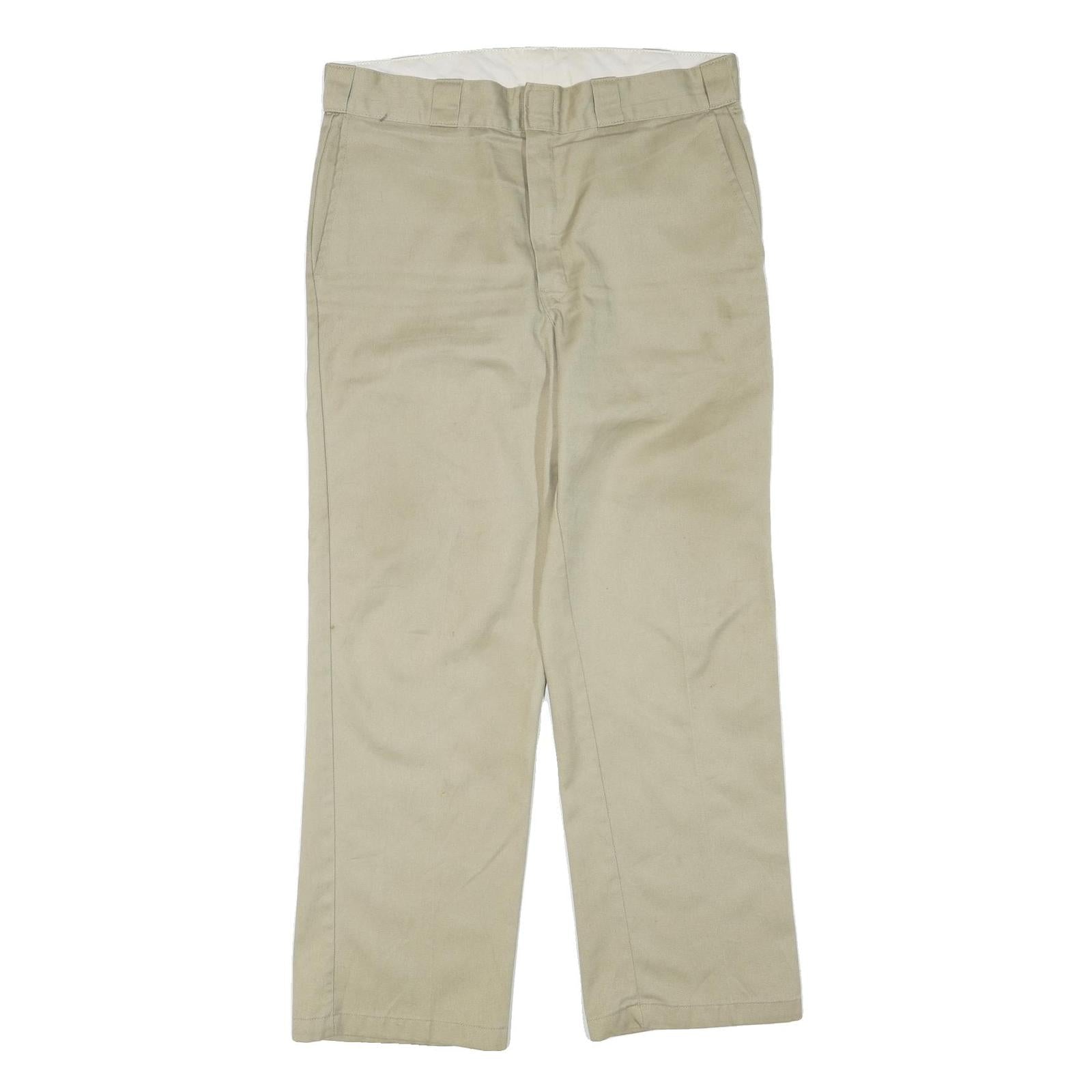 DICKIES Mens Regular Beige Polyester Blend Regular Fit Trousers W34 L30 Workwear Refurbished - N/A refurbished available on Cerqular