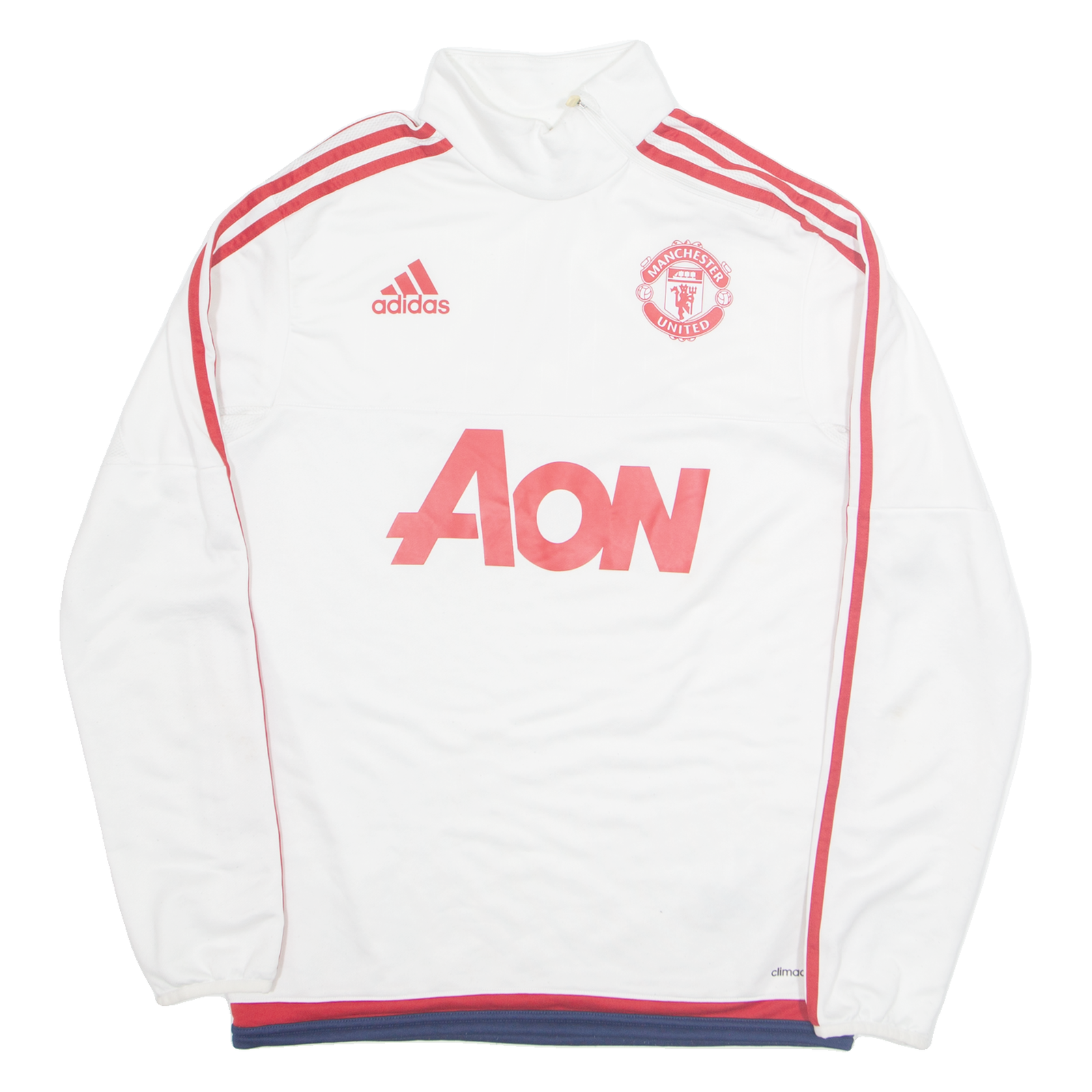 ADIDAS Manchester United FC Mens Sweatshirt White 1/4 Zip S Refurbished - N/A refurbished available on Cerqular
