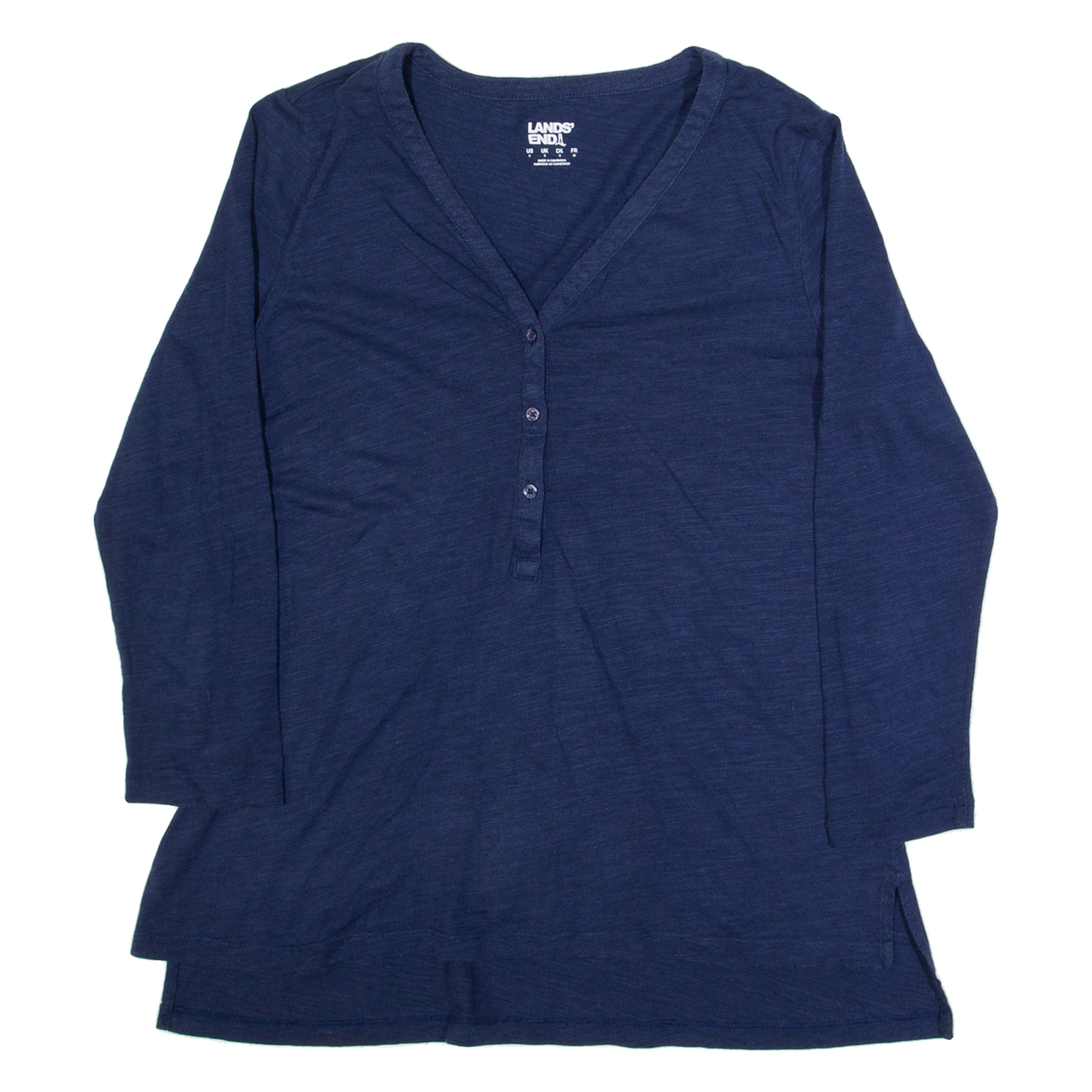 LANDS END Womens Top Blue V-Neck Long Sleeve S Refurbished - N/A refurbished available on Cerqular