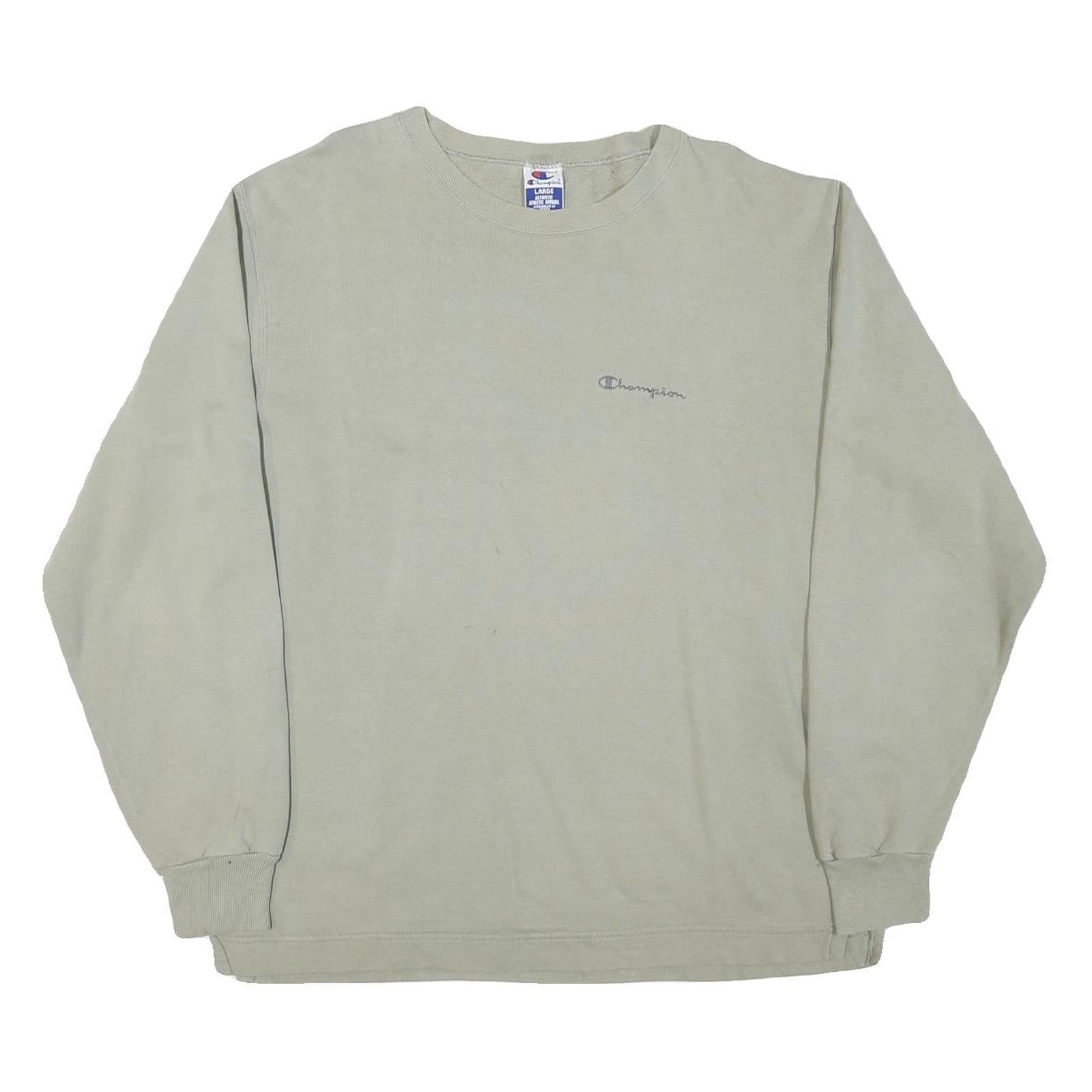 CHAMPION Mens Grey Sweatshirt Crew Neck L Cotton Blend Pullover Casual Refurbished - N/A refurbished available on Cerqular